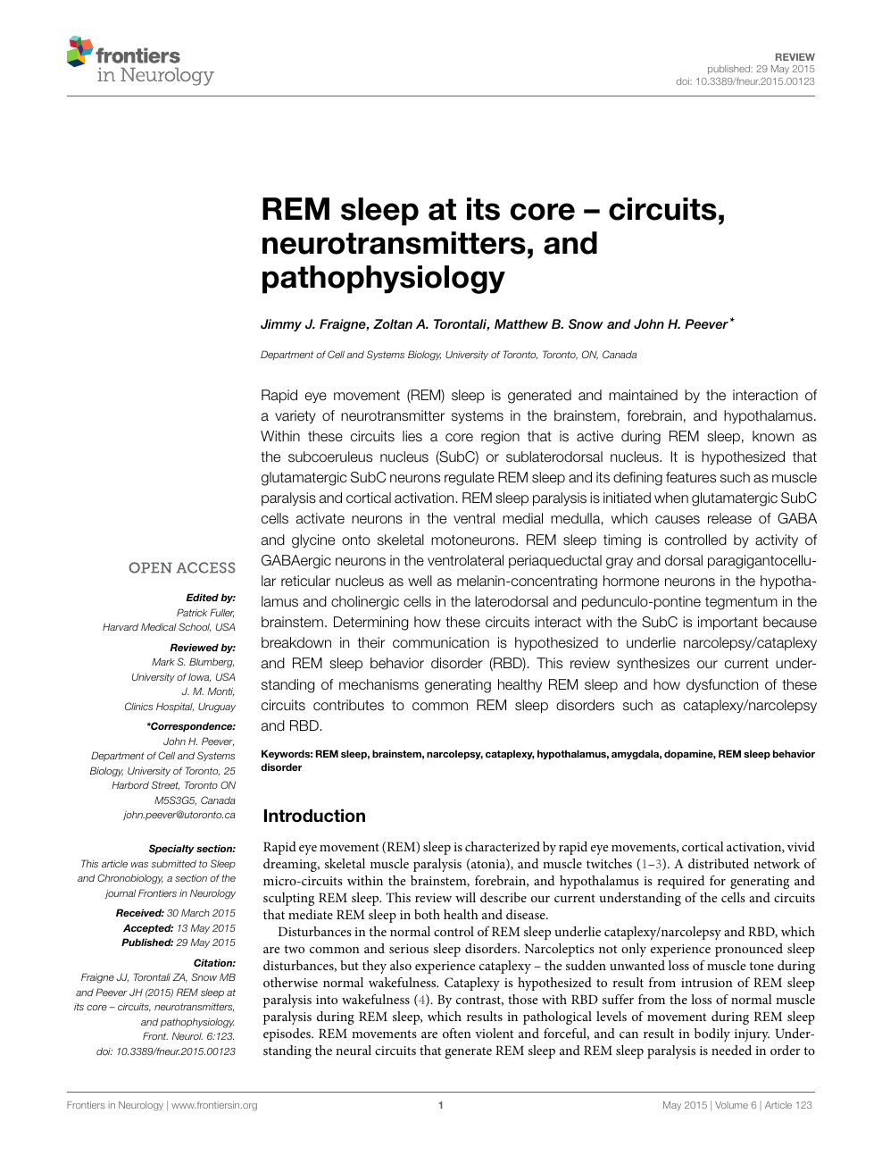 Rem Sleep At Its Core A Circuits Neurotransmitters And Pathophysiology Topic Of Research Paper In Biological Sciences Download Scholarly Article Pdf And Read For Free On Cyberleninka Open Science Hub