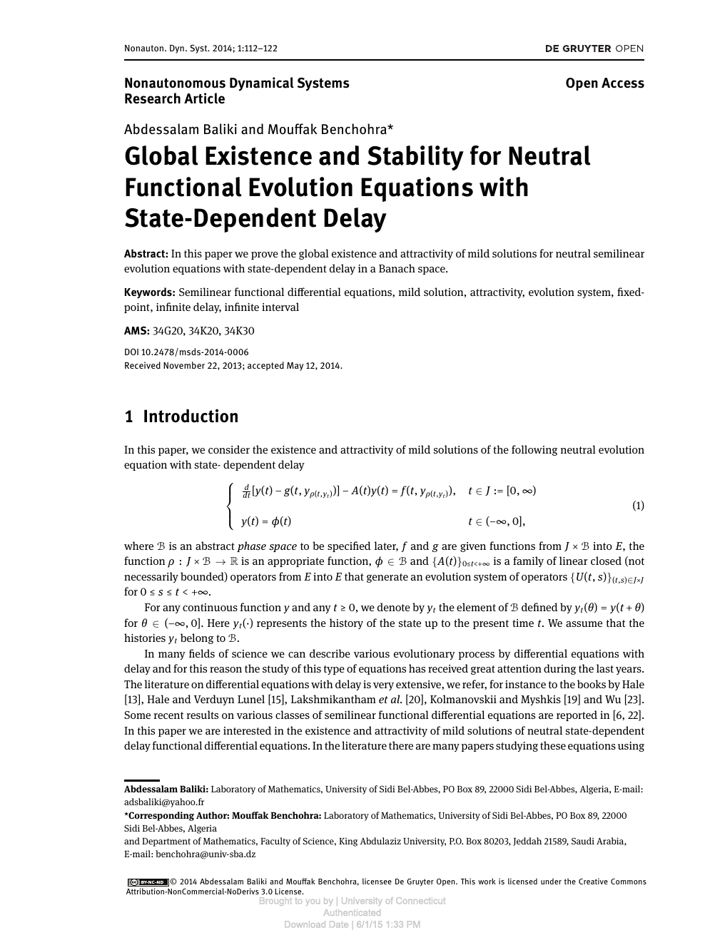 Global Existence And Stability For Neutral Functional Evolution Equations With State Dependent Delay Topic Of Research Paper In Mathematics Download Scholarly Article Pdf And Read For Free On Cyberleninka Open Science Hub