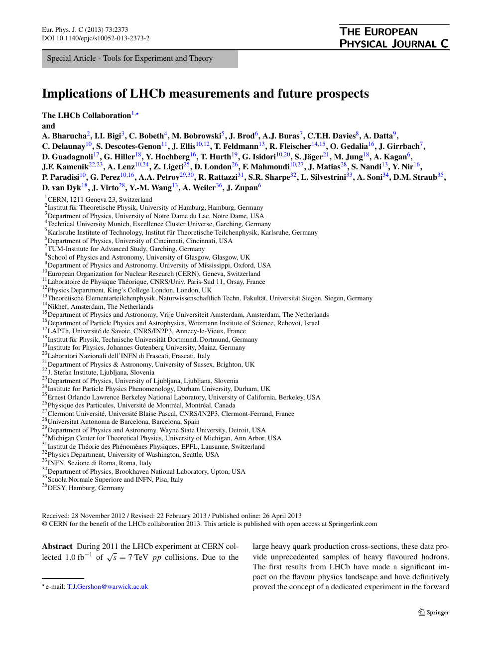 Implications Of Lhcb Measurements And Future Prospects Topic Of Research Paper In Physical Sciences Download Scholarly Article Pdf And Read For Free On Cyberleninka Open Science Hub