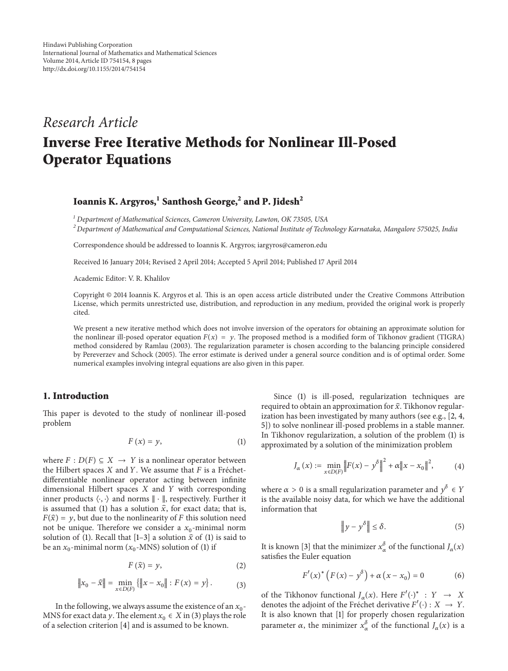 Inverse Free Iterative Methods For Nonlinear Ill Posed Operator Equations Topic Of Research Paper In Mathematics Download Scholarly Article Pdf And Read For Free On Cyberleninka Open Science Hub