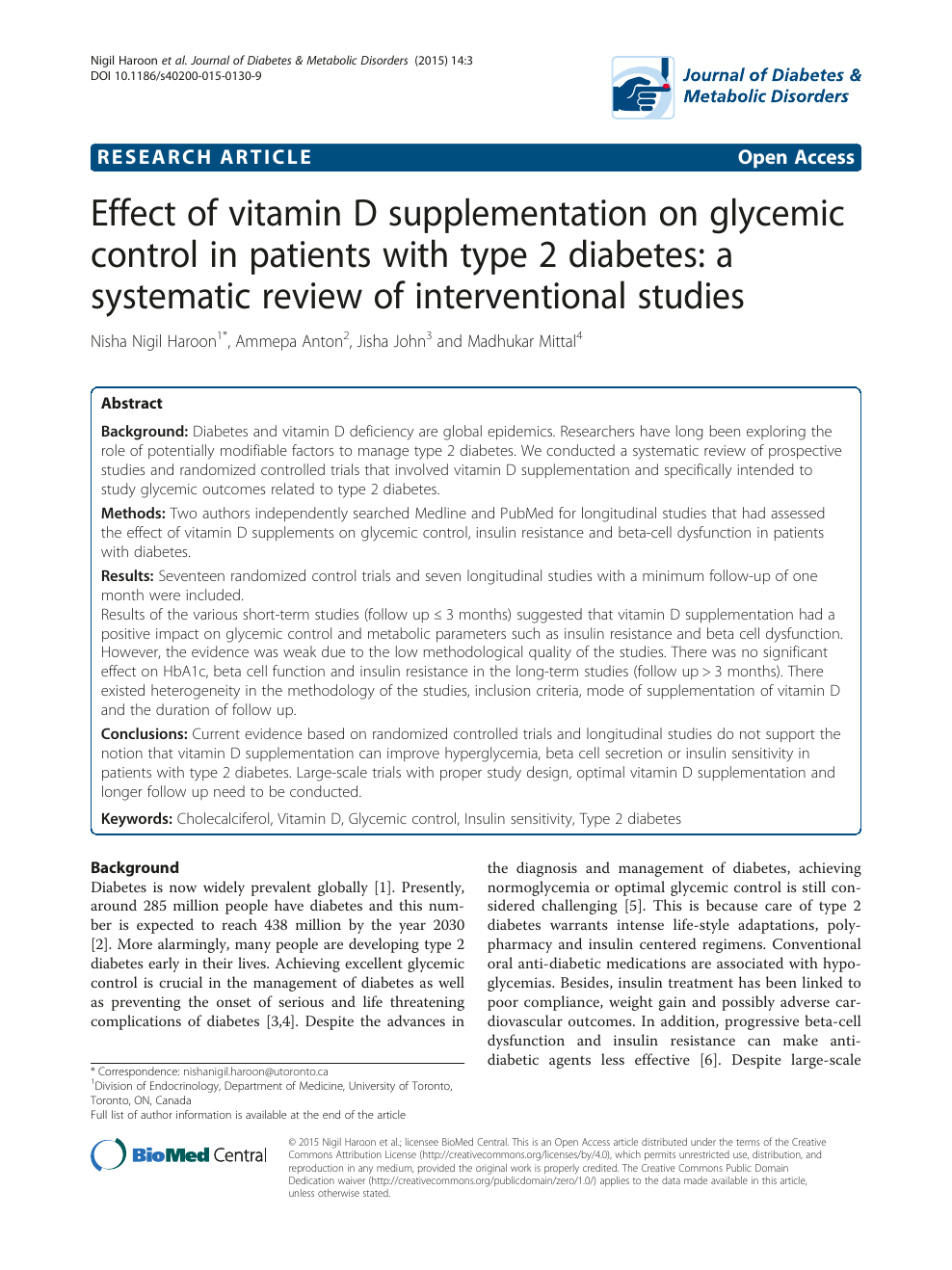 PDF) The effect of vitamin D supplementation on hemoglobin
