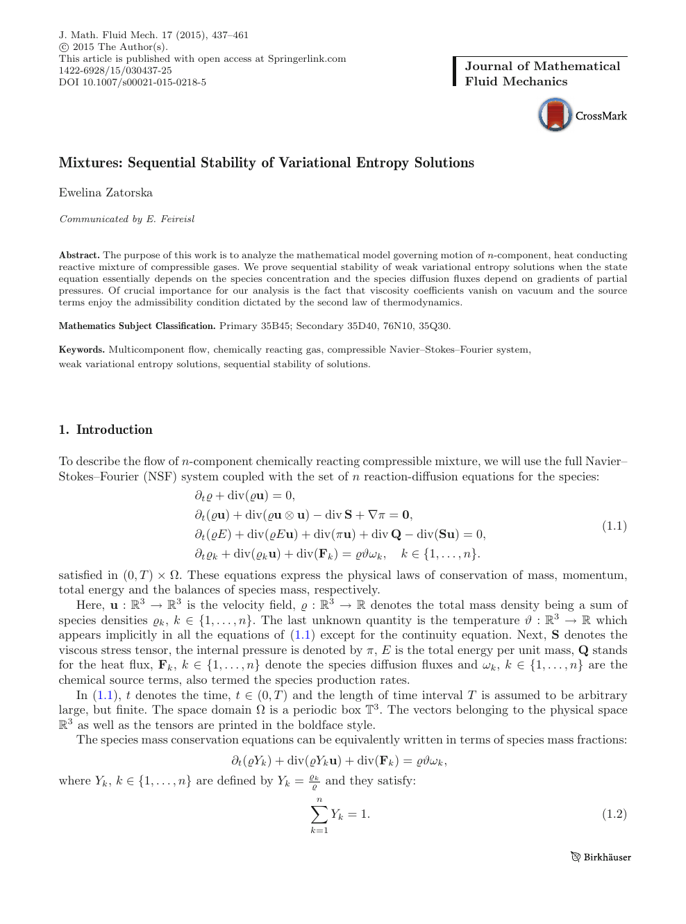 Mixtures Sequential Stability Of Variational Entropy Solutions Topic Of Research Paper In Mathematics Download Scholarly Article Pdf And Read For Free On Cyberleninka Open Science Hub