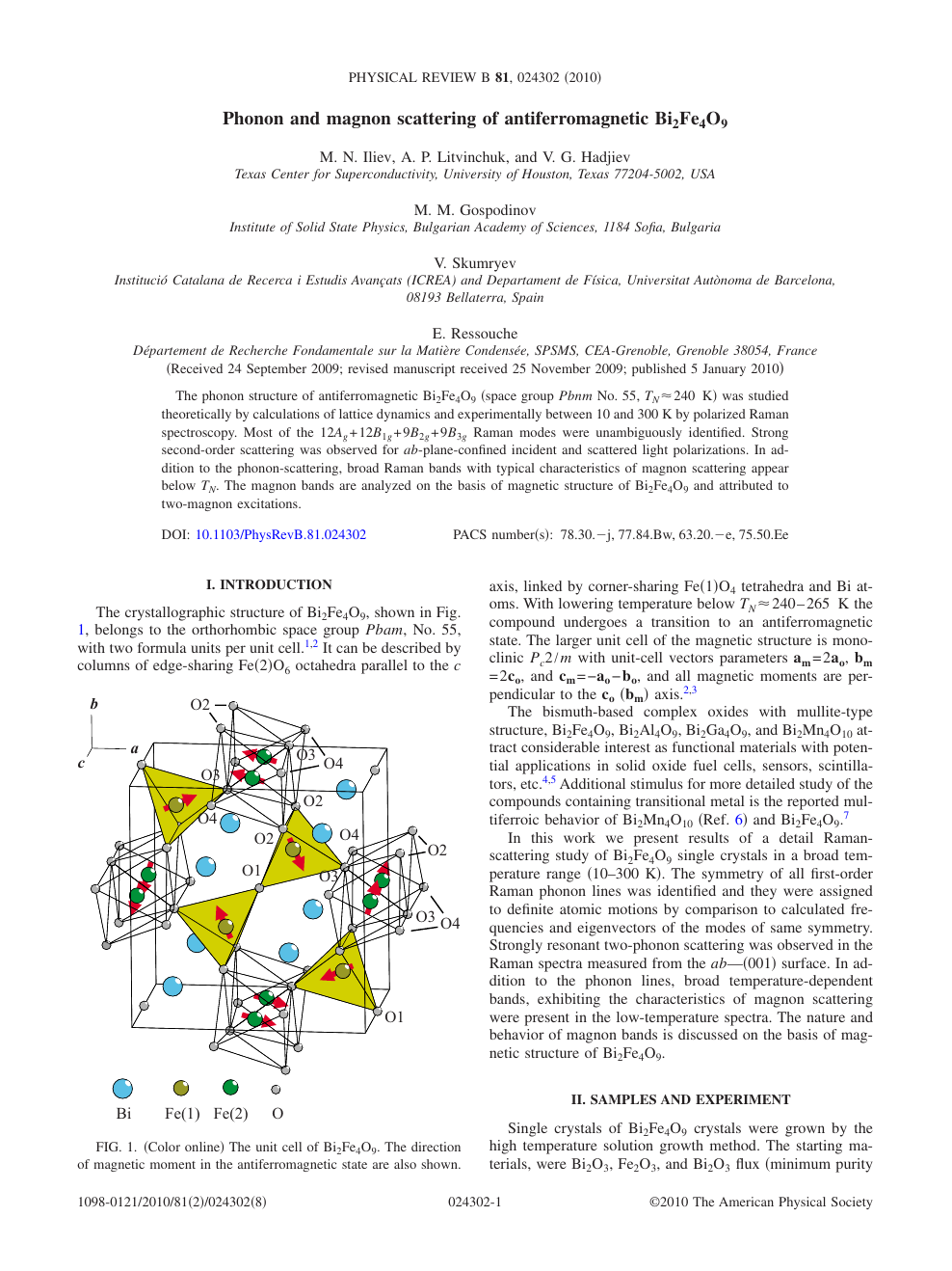 Phonon And Magnon Scattering Of Antiferromagnetic Bi 2 Fe 4 O 9 Topic Of Research Paper In Nano Technology Download Scholarly Article Pdf And Read For Free On Cyberleninka Open Science Hub