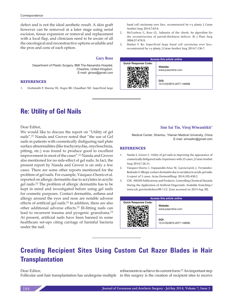 Creating Recipient Sites Using Custom Cut Razor Blades In Hair Transplantation Topic Of Research Paper In Clinical Medicine Download Scholarly Article Pdf And Read For Free On Cyberleninka Open Science Hub