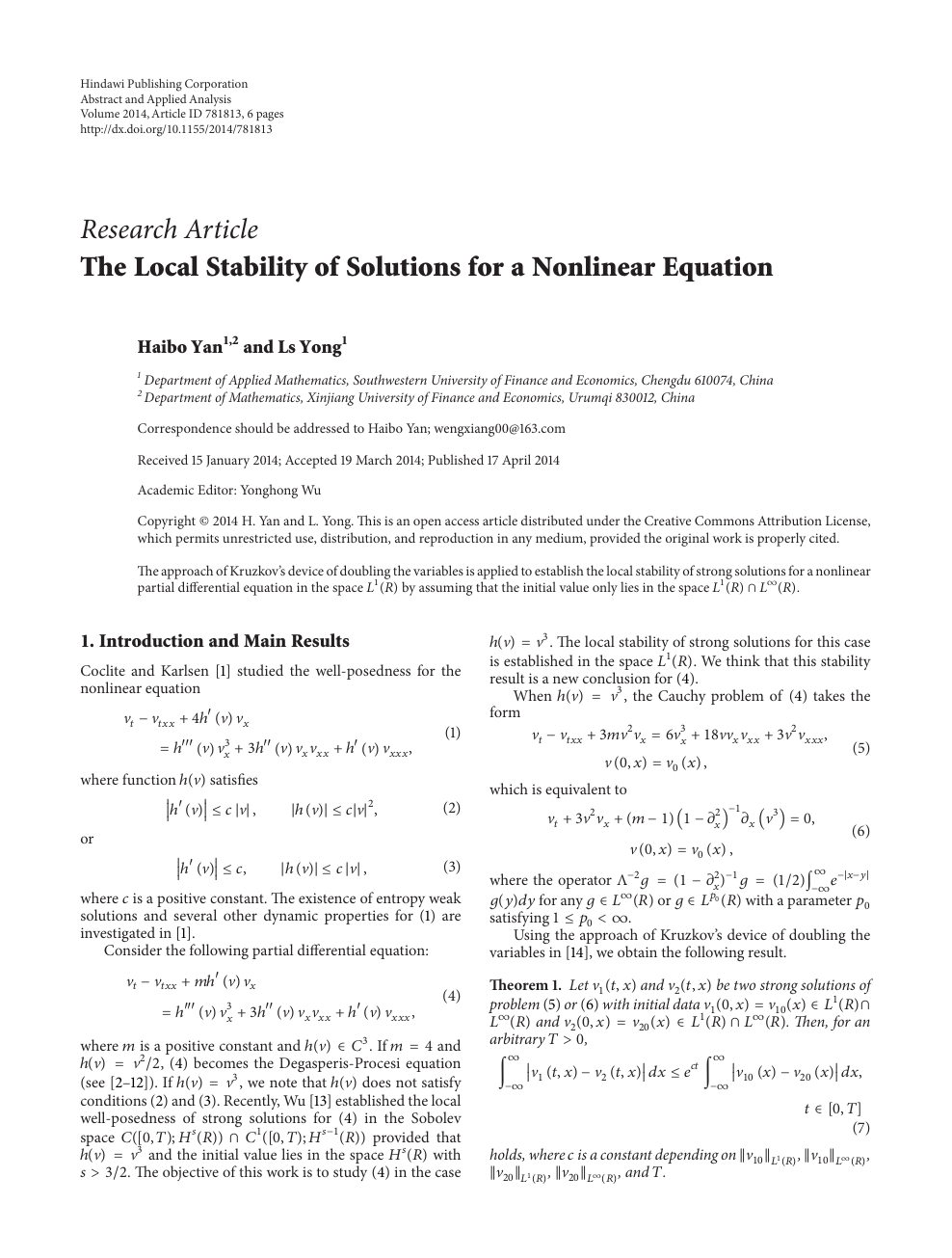 The Local Stability Of Solutions For A Nonlinear Equation Topic Of Research Paper In Mathematics Download Scholarly Article Pdf And Read For Free On Cyberleninka Open Science Hub
