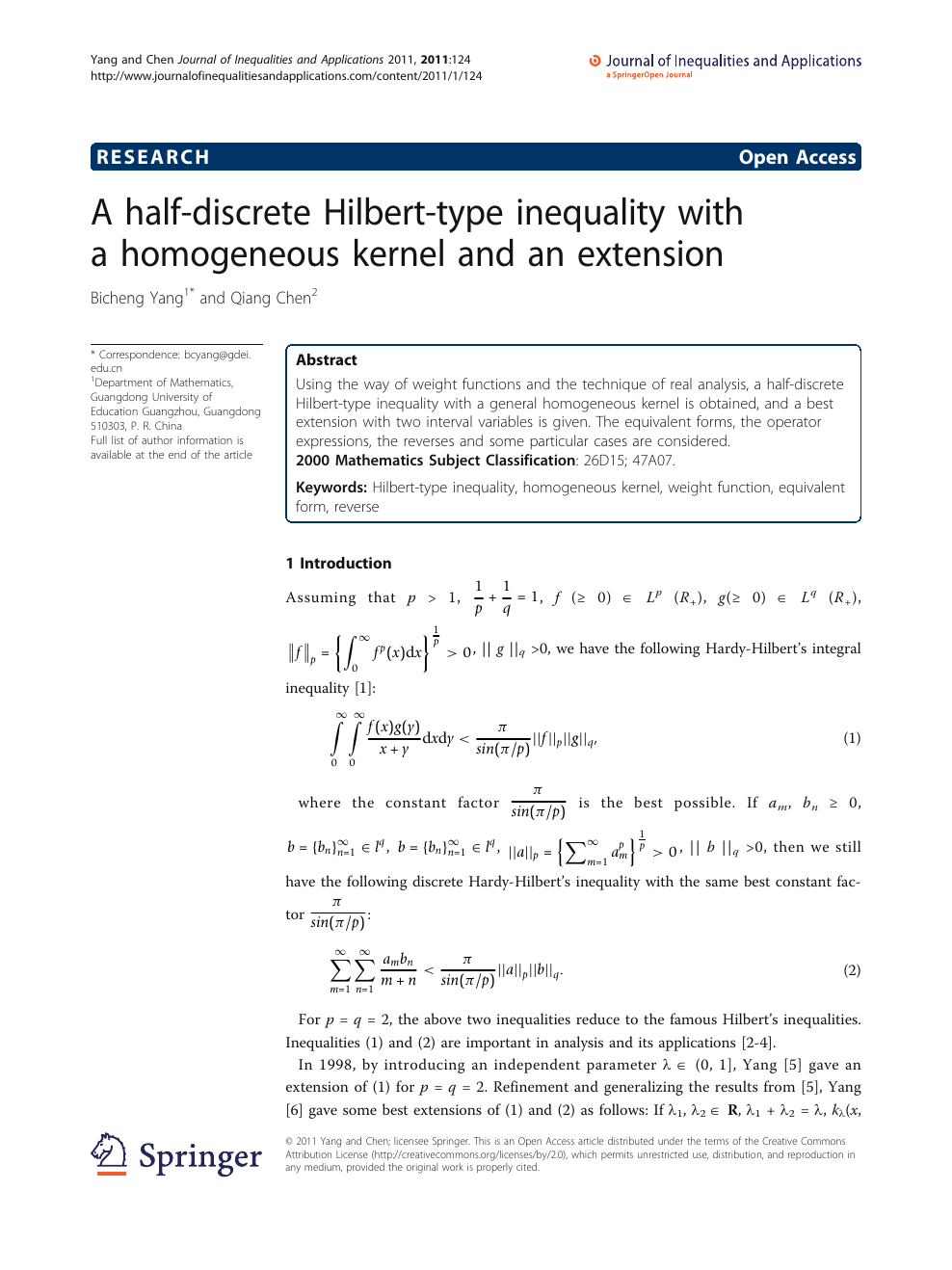 A Half Discrete Hilbert Type Inequality With A Homogeneous Kernel And An Extension Topic Of Research Paper In Mathematics Download Scholarly Article Pdf And Read For Free On Cyberleninka Open Science Hub