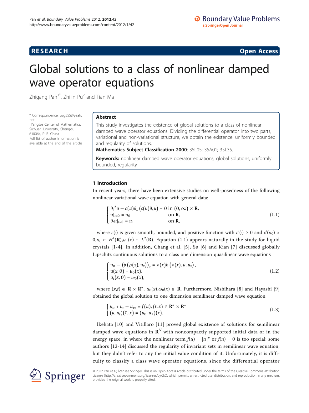 Global Solutions To A Class Of Nonlinear Damped Wave Operator Equations Topic Of Research Paper In Mathematics Download Scholarly Article Pdf And Read For Free On Cyberleninka Open Science Hub