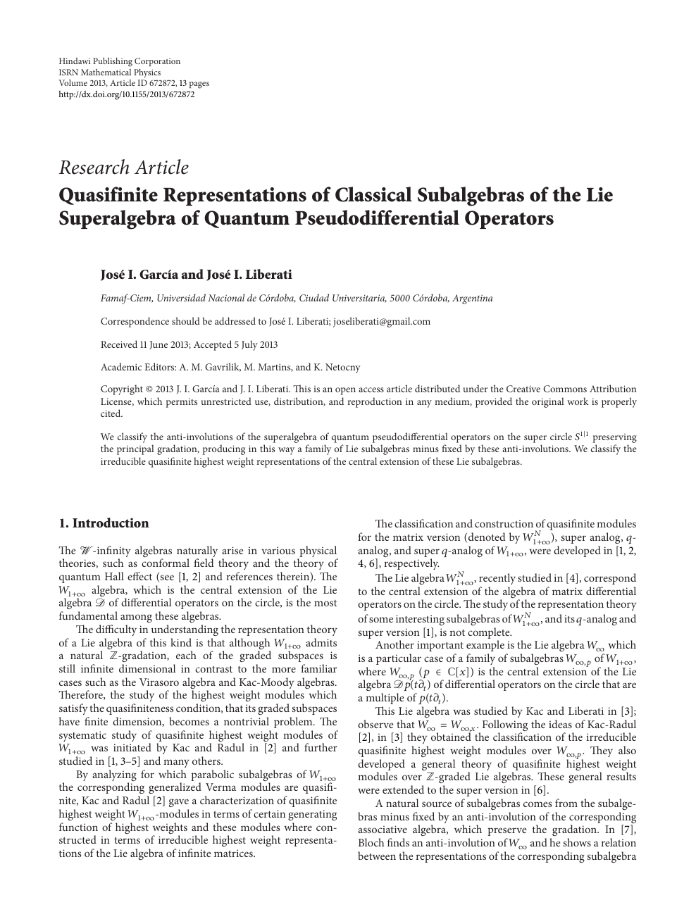 Quasifinite Representations Of Classical Subalgebras Of The Lie Superalgebra Of Quantum Pseudodifferential Operators Topic Of Research Paper In Mathematics Download Scholarly Article Pdf And Read For Free On Cyberleninka Open Science