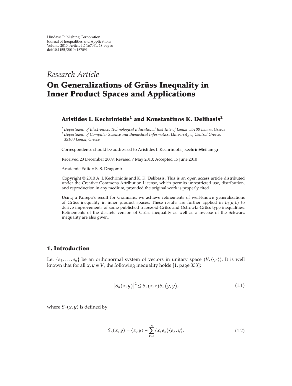 On Generalizations Of Gruss Inequality In Inner Product Spaces And Applications Topic Of Research Paper In Mathematics Download Scholarly Article Pdf And Read For Free On Cyberleninka Open Science Hub