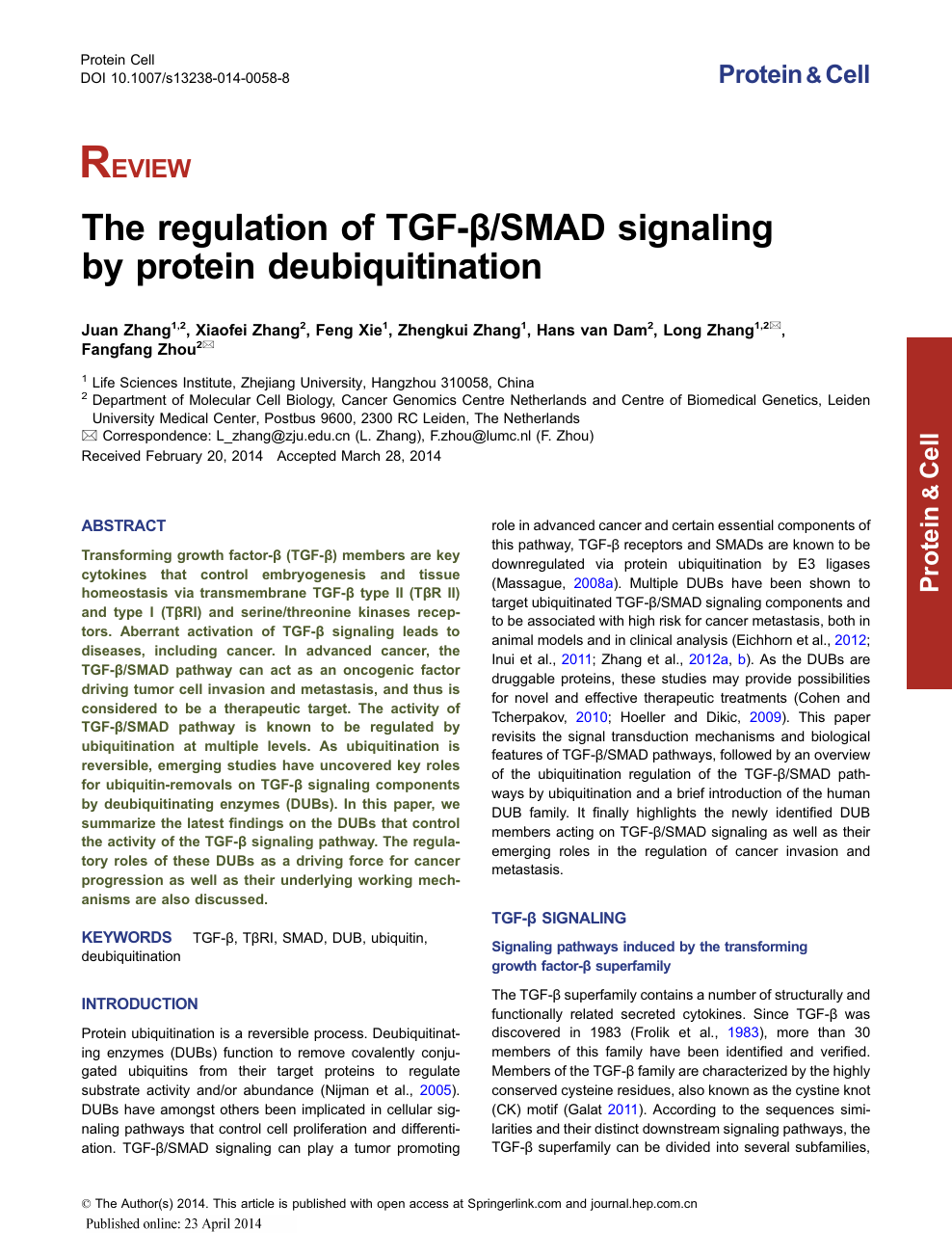The Regulation Of Tgf B Smad Signaling By Protein Deubiquitination Topic Of Research Paper In Biological Sciences Download Scholarly Article Pdf And Read For Free On Cyberleninka Open Science Hub