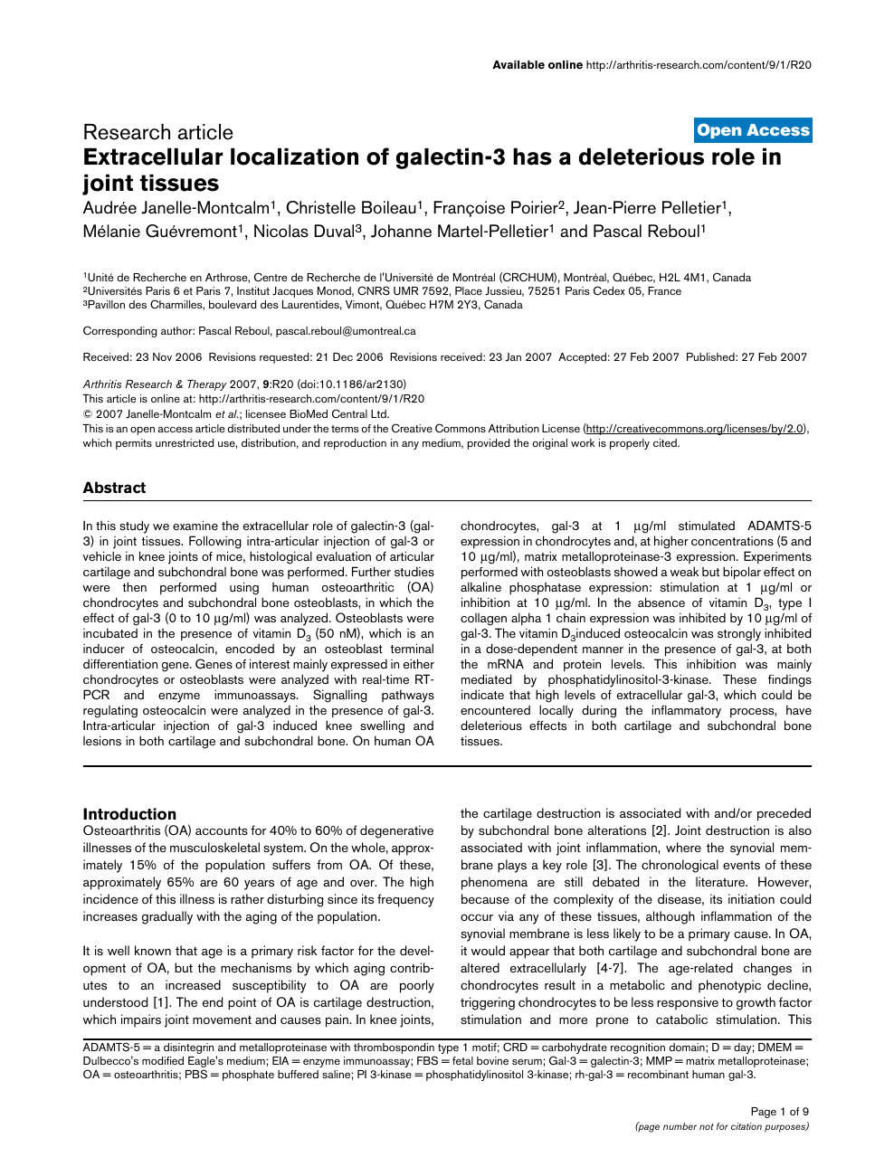 Extracellular Localization Of Galectin 3 Has A Deleterious Role In Joint Tissues Topic Of Research Paper In Biological Sciences Download Scholarly Article Pdf And Read For Free On Cyberleninka Open Science Hub