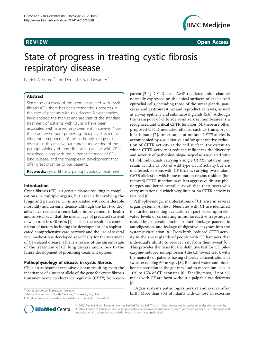 cystic fibrosis research paper