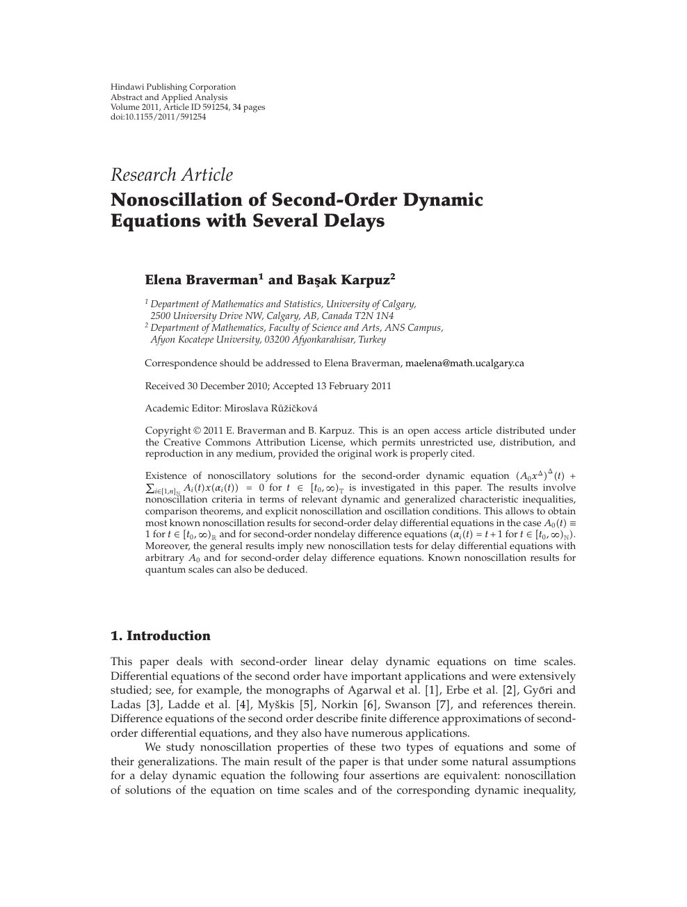 Nonoscillation Of Second Order Dynamic Equations With Several Delays Topic Of Research Paper In Mathematics Download Scholarly Article Pdf And Read For Free On Cyberleninka Open Science Hub