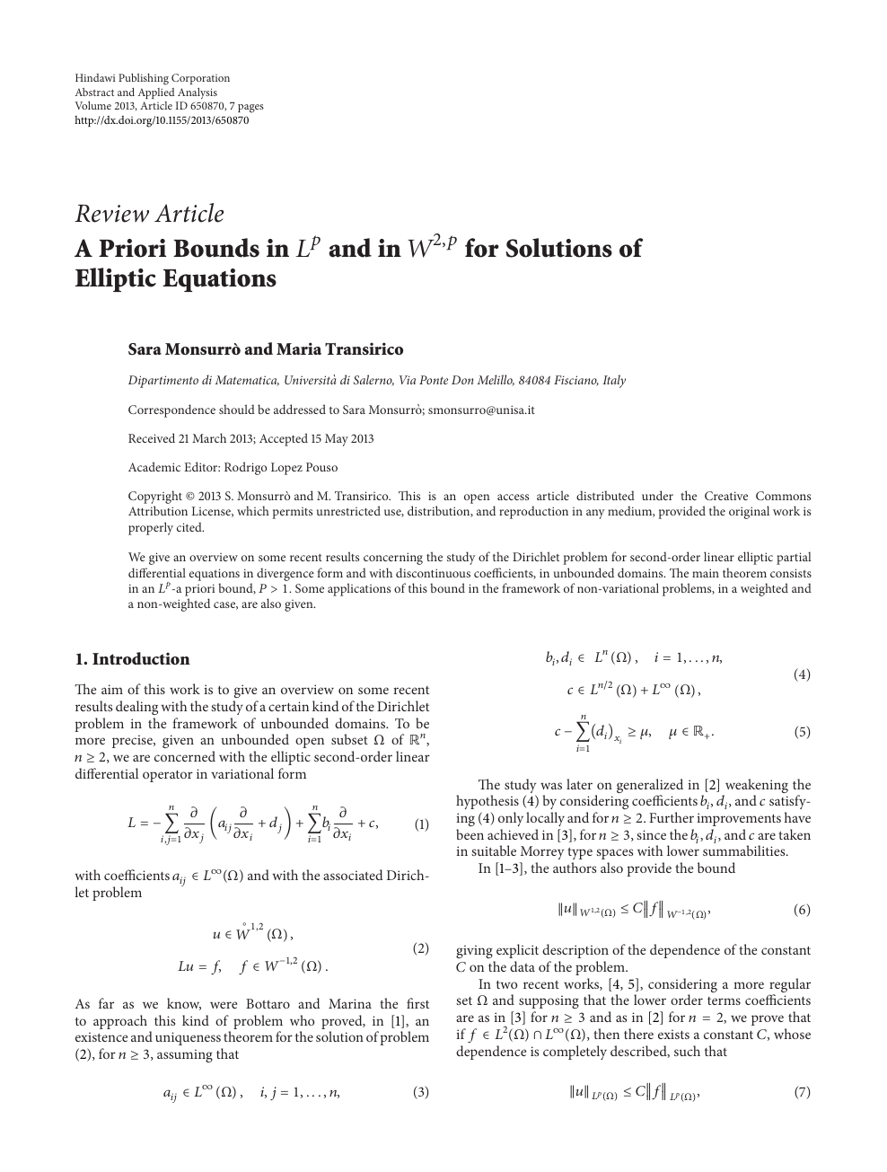 A Priori Bounds In And In For Solutions Of Elliptic Equations Topic Of Research Paper In Mathematics Download Scholarly Article Pdf And Read For Free On Cyberleninka Open Science Hub