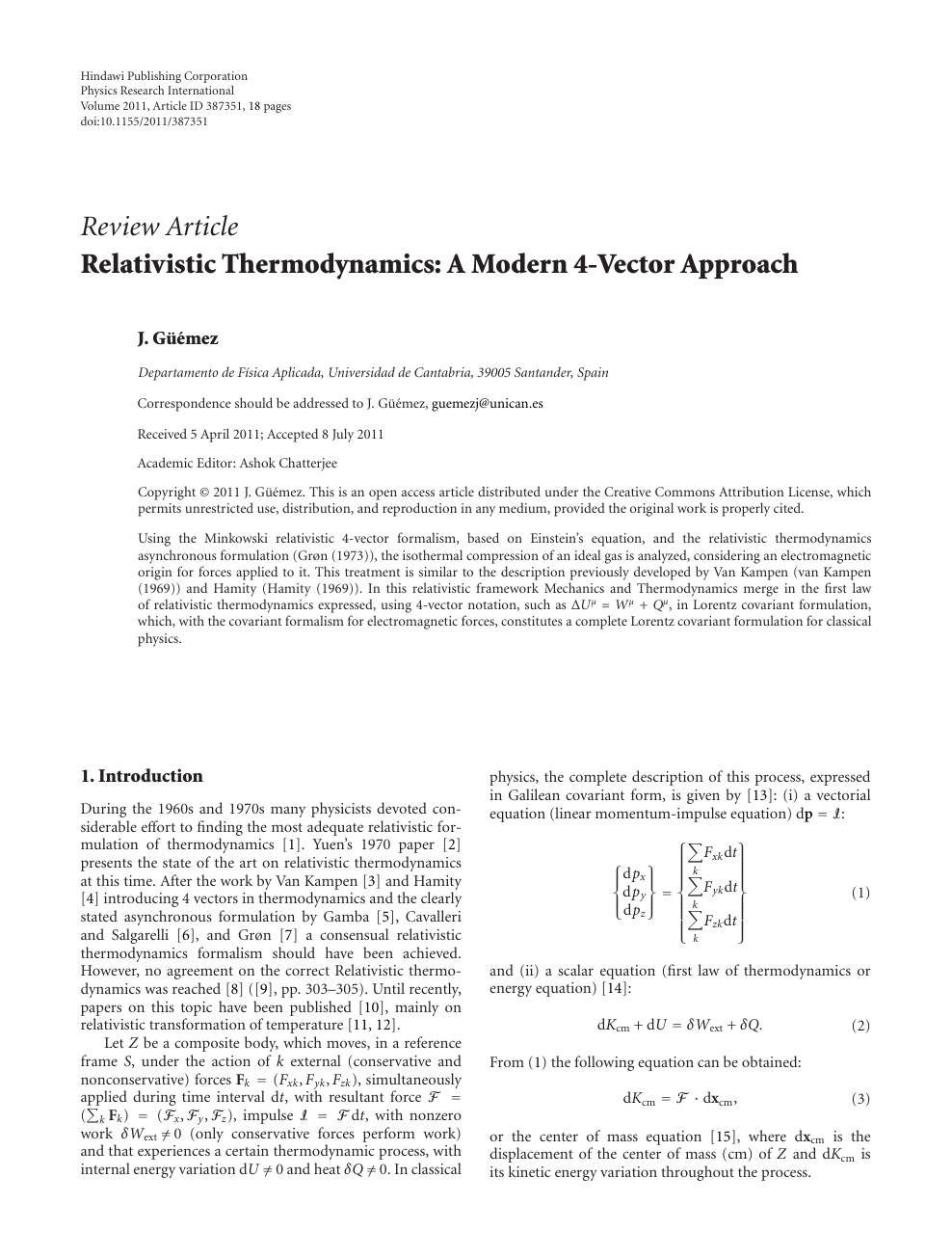 Relativistic Thermodynamics A Modern 4 Vector Approach Topic Of Research Paper In Physical Sciences Download Scholarly Article Pdf And Read For Free On Cyberleninka Open Science Hub