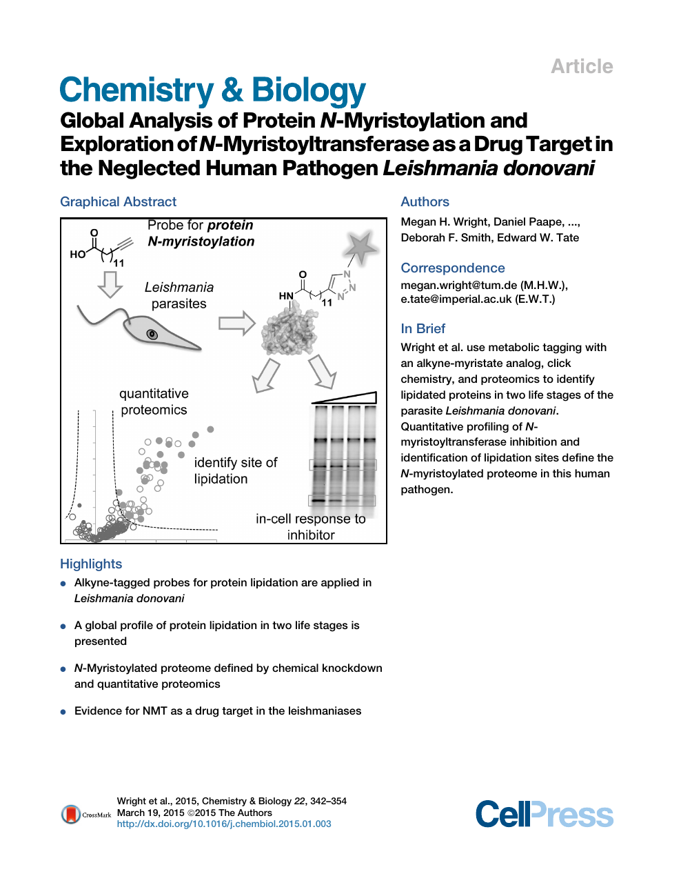 Global Analysis Of Protein N Myristoylation And Exploration Of N Myristoyltransferase As A Drug Target In The Neglected Human Pathogen Leishmania Donovani Topic Of Research Paper In Biological Sciences Download Scholarly Article Pdf