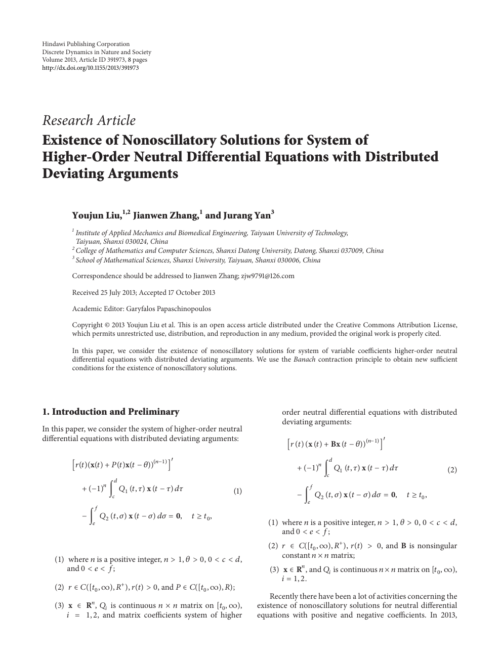 Existence Of Nonoscillatory Solutions For System Of Higher Order Neutral Differential Equations With Distributed Deviating Arguments Topic Of Research Paper In Mathematics Download Scholarly Article Pdf And Read For Free On Cyberleninka