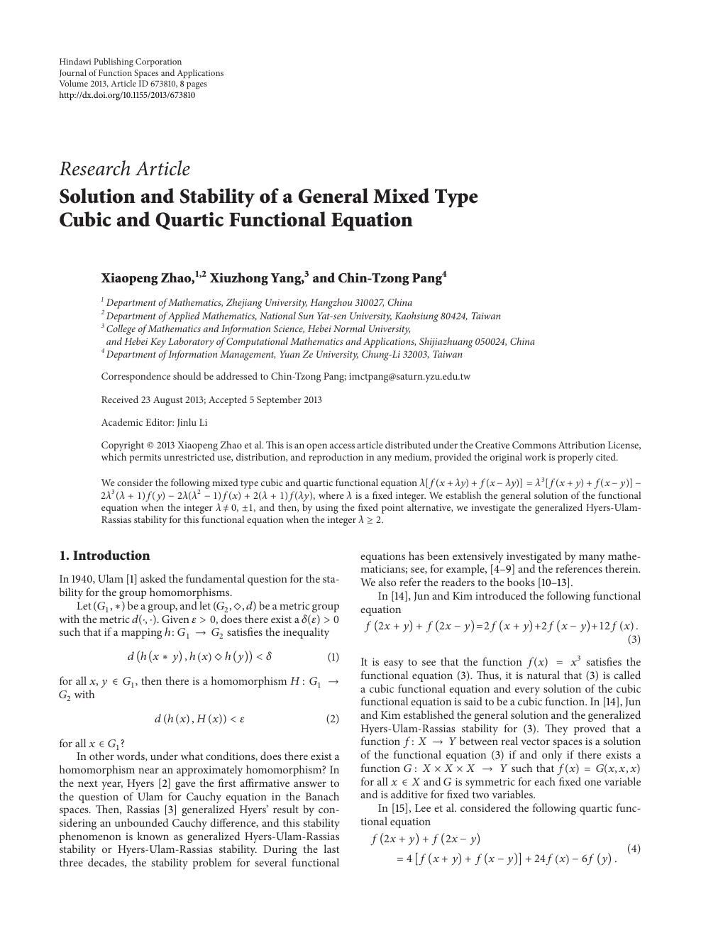 Solution And Stability Of A General Mixed Type Cubic And Quartic Functional Equation Topic Of Research Paper In Mathematics Download Scholarly Article Pdf And Read For Free On Cyberleninka Open Science