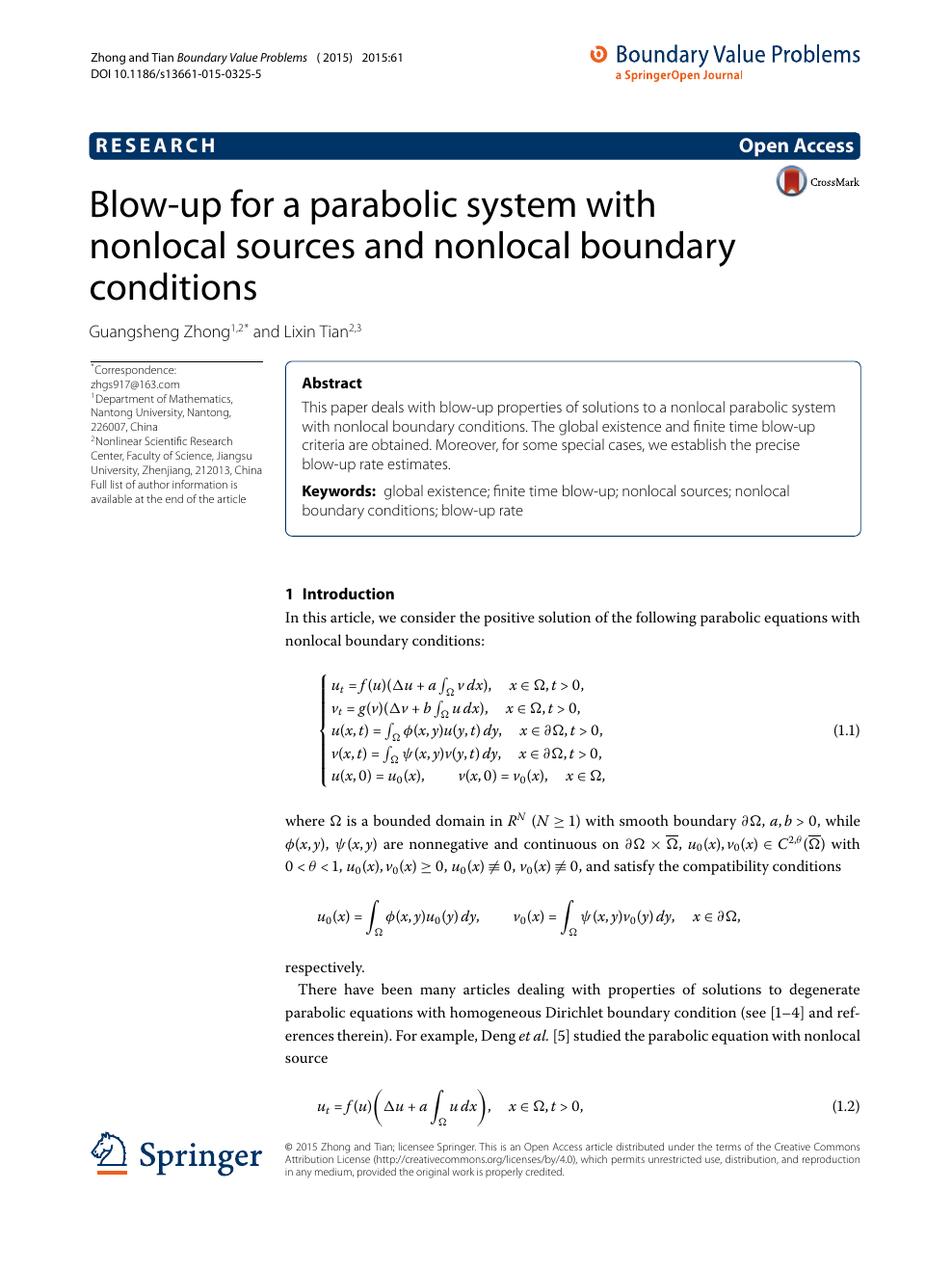 Blow Up For A Parabolic System With Nonlocal Sources And Nonlocal Boundary Conditions Topic Of Research Paper In Mathematics Download Scholarly Article Pdf And Read For Free On Cyberleninka Open Science Hub