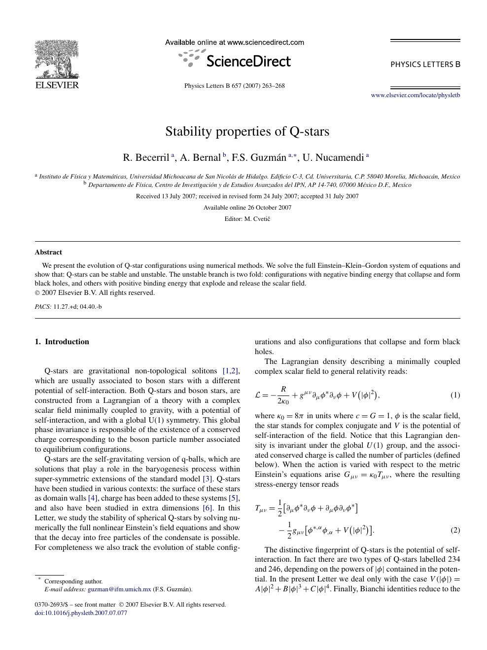 Stability Properties Of Q Stars Topic Of Research Paper In Physical Sciences Download Scholarly Article Pdf And Read For Free On Cyberleninka Open Science Hub