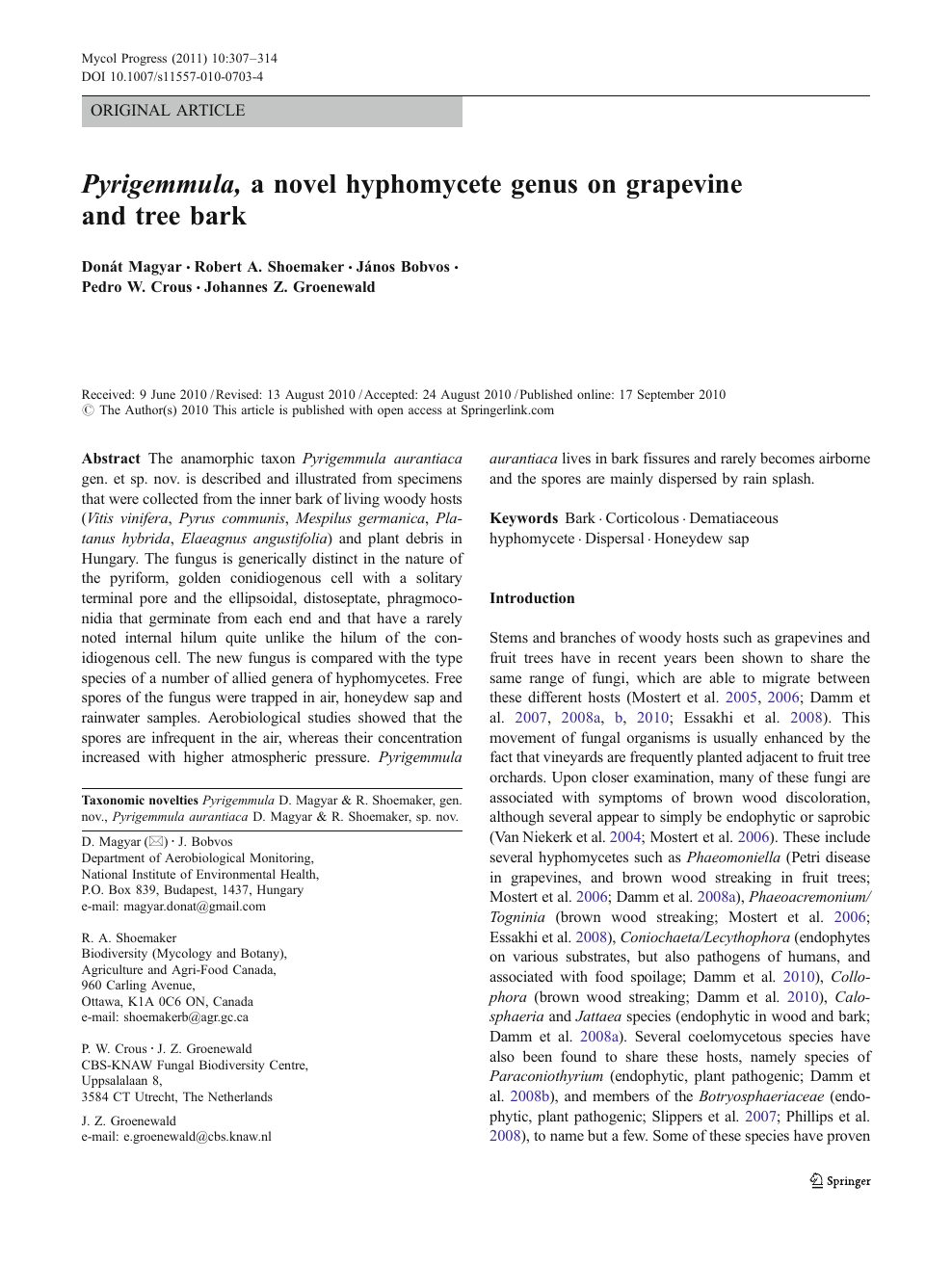 Pyrigemmula A Novel Hyphomycete Genus On Grapevine And Tree Bark Topic Of Research Paper In Biological Sciences Download Scholarly Article Pdf And Read For Free On Cyberleninka Open Science Hub
