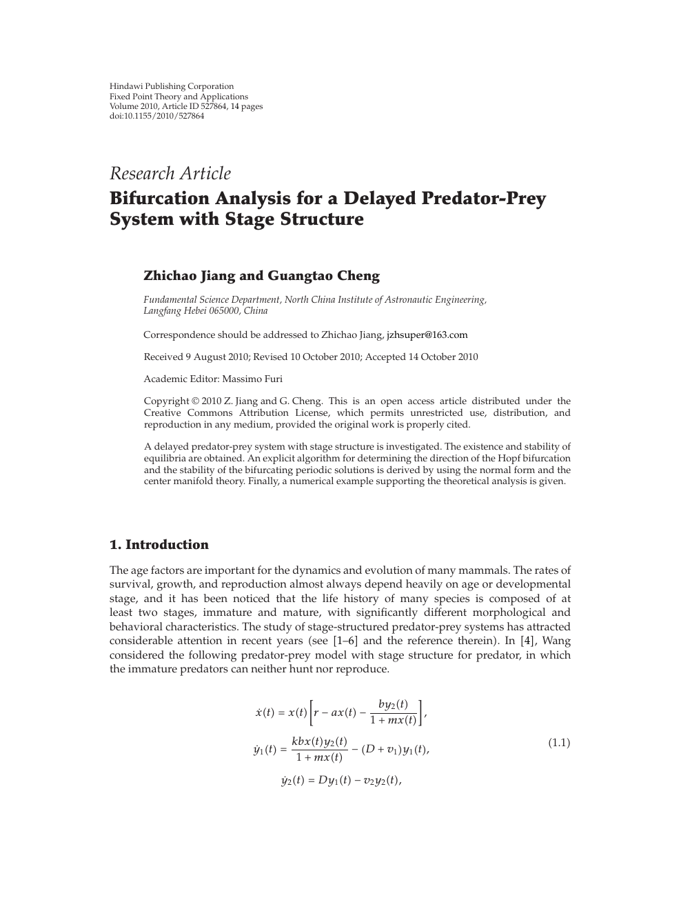 Bifurcation Analysis For A Delayed Predator Prey System With Stage Structure Topic Of Research Paper In Mathematics Download Scholarly Article Pdf And Read For Free On Cyberleninka Open Science Hub