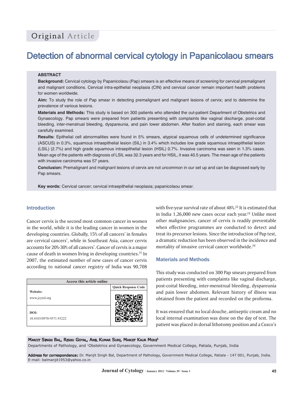 PDF] Overhead Projector Sheet: An Alternative to Glass Slide in Cytology