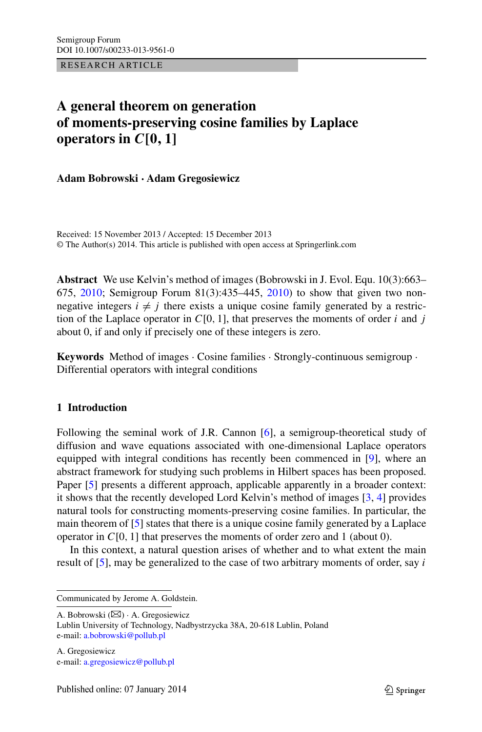 A General Theorem On Generation Of Moments Preserving Cosine Families By Laplace Operators In C 0 1 Topic Of Research Paper In Mathematics Download Scholarly Article Pdf And Read For Free On Cyberleninka Open