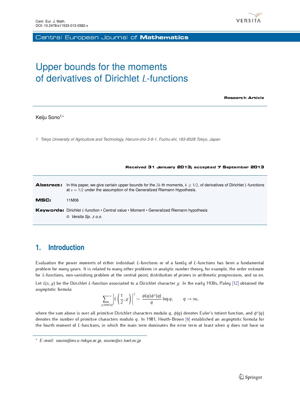 Upper Bounds For The Moments Of Derivatives Of Dirichlet L Functions Topic Of Research Paper In Mathematics Download Scholarly Article Pdf And Read For Free On Cyberleninka Open Science Hub