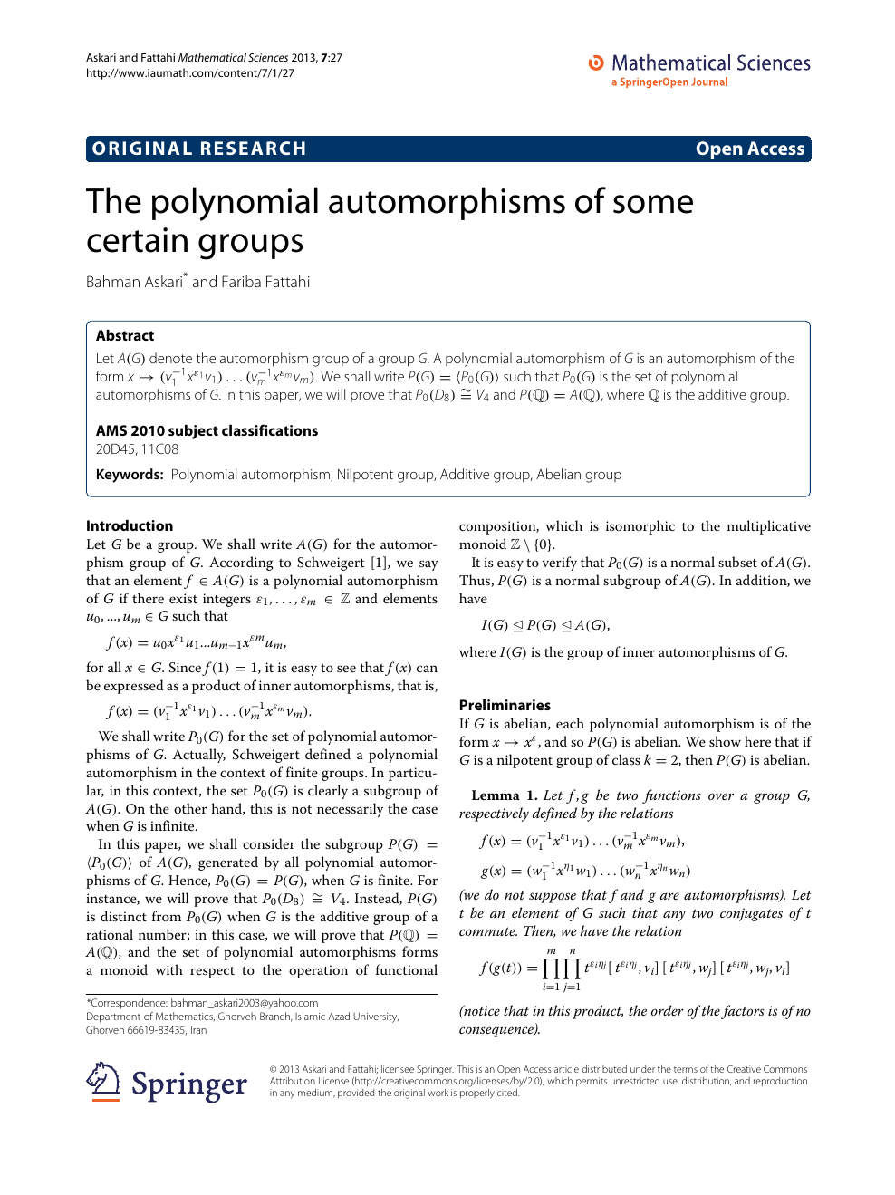 The Polynomial Automorphisms Of Some Certain Groups Topic Of Research Paper In Mathematics Download Scholarly Article Pdf And Read For Free On Cyberleninka Open Science Hub