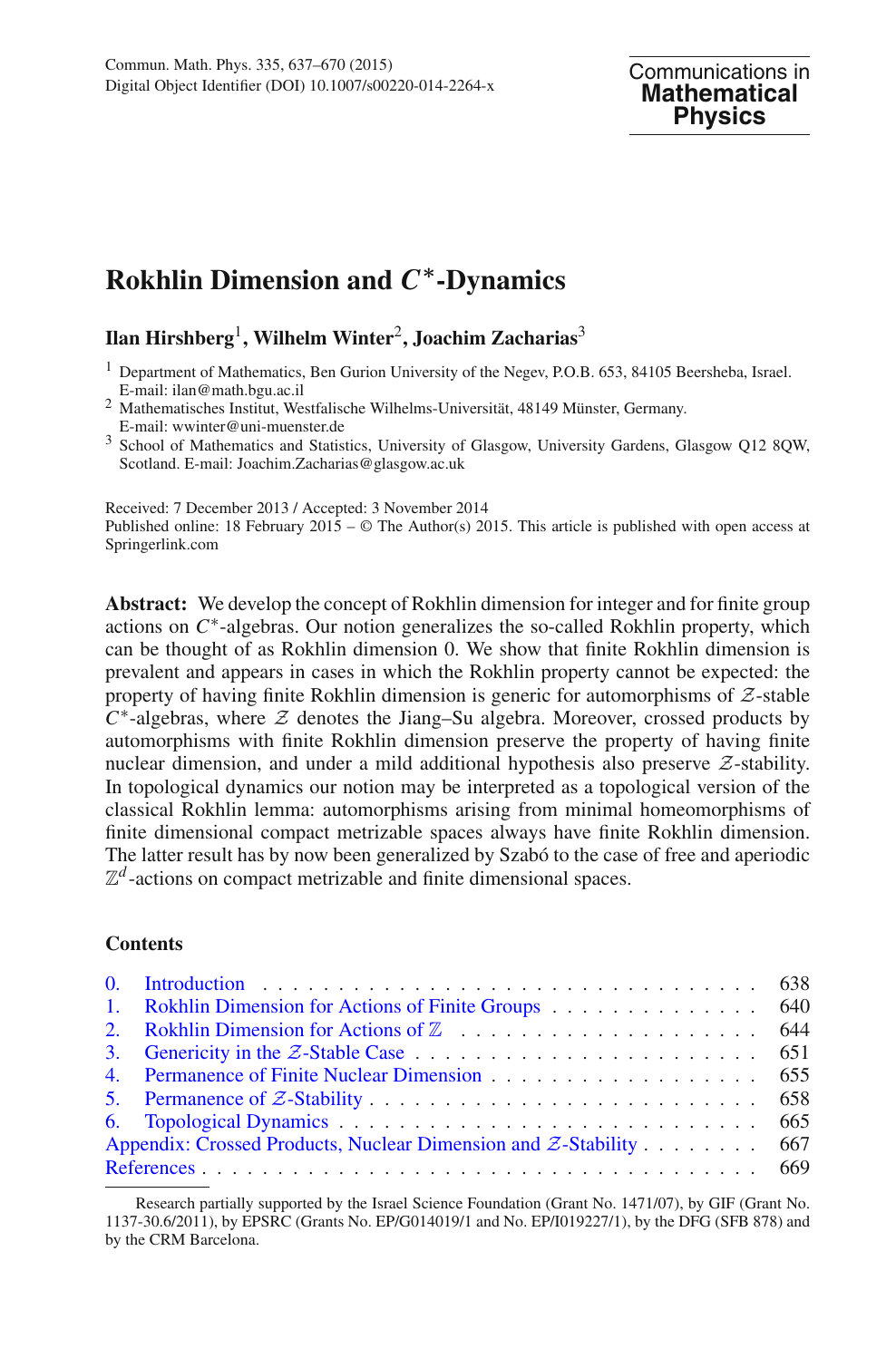 Rokhlin Dimension And C Dynamics Topic Of Research Paper In Physical Sciences Download Scholarly Article Pdf And Read For Free On Cyberleninka Open Science Hub
