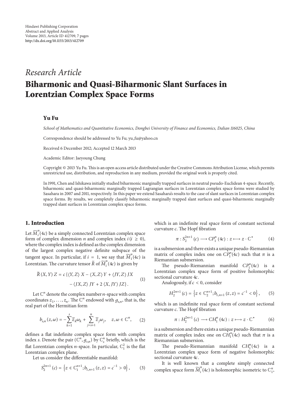 Biharmonic And Quasi Biharmonic Slant Surfaces In Lorentzian Complex Space Forms Topic Of Research Paper In Mathematics Download Scholarly Article Pdf And Read For Free On Cyberleninka Open Science Hub