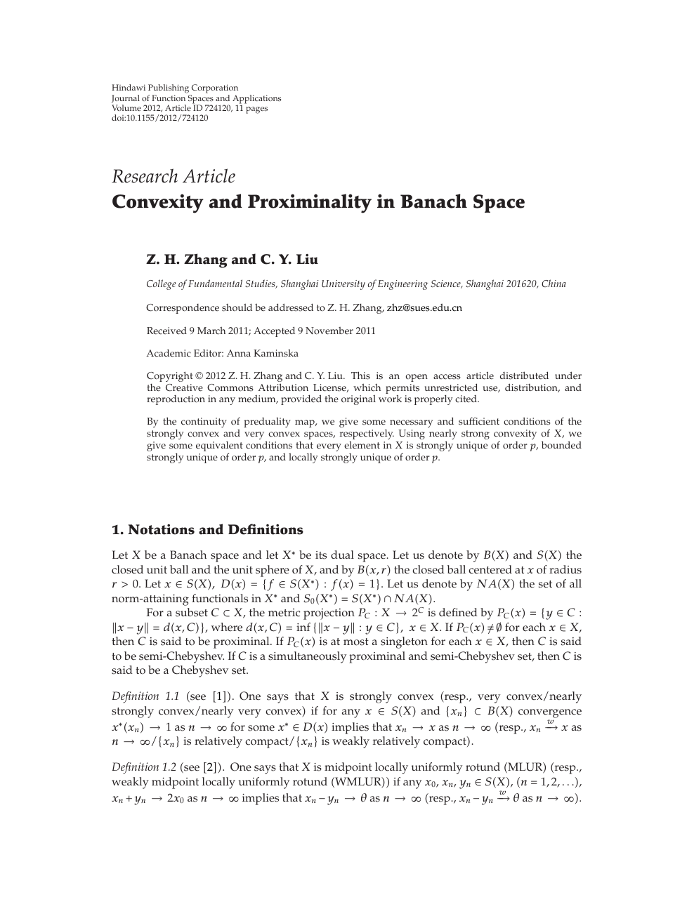 Convexity And Proximinality In Banach Space Topic Of Research Paper In Mathematics Download Scholarly Article Pdf And Read For Free On Cyberleninka Open Science Hub