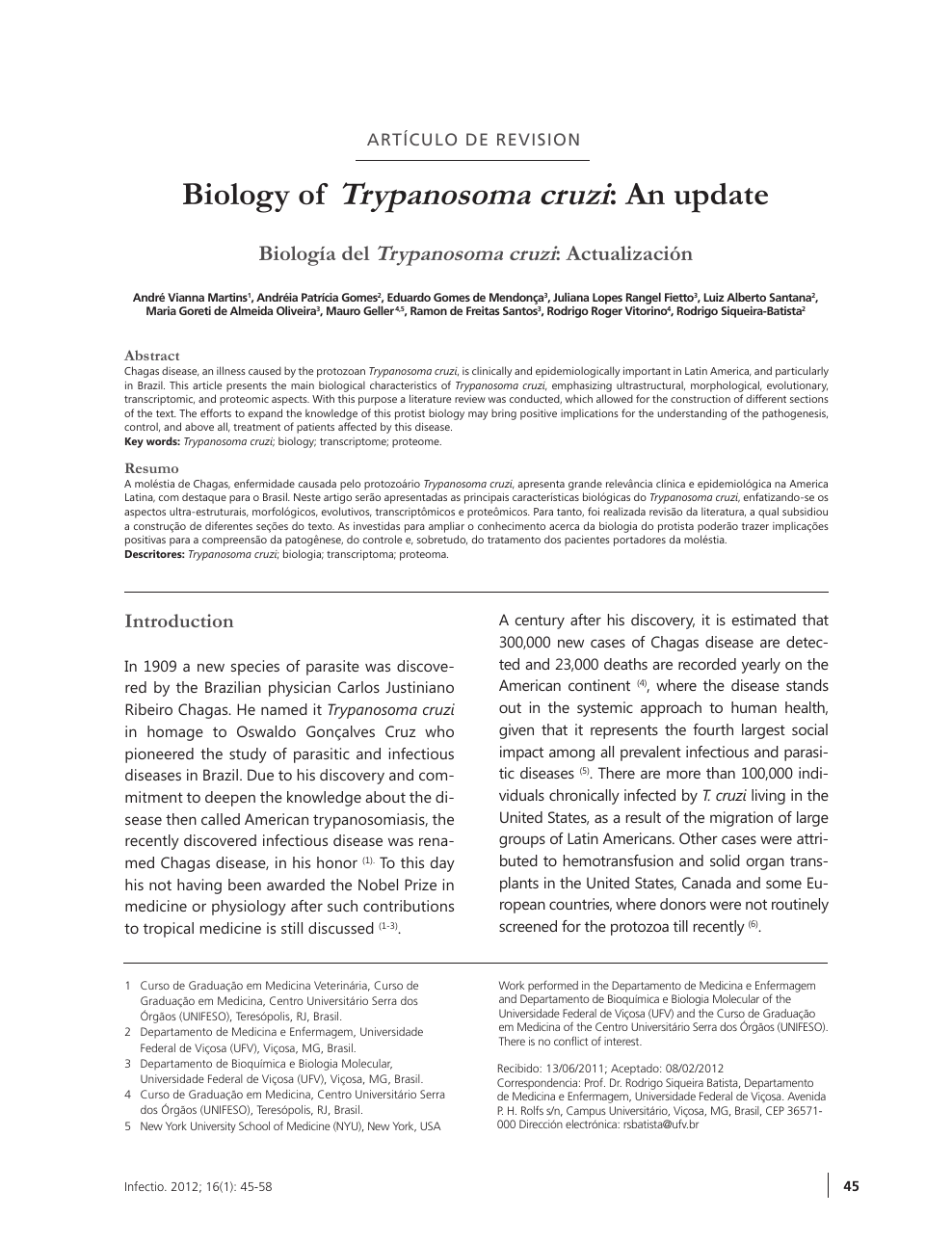 Biology Of Trypanosoma Cruzi An Update Topic Of Research Paper In Biological Sciences Download Scholarly Article Pdf And Read For Free On Cyberleninka Open Science Hub