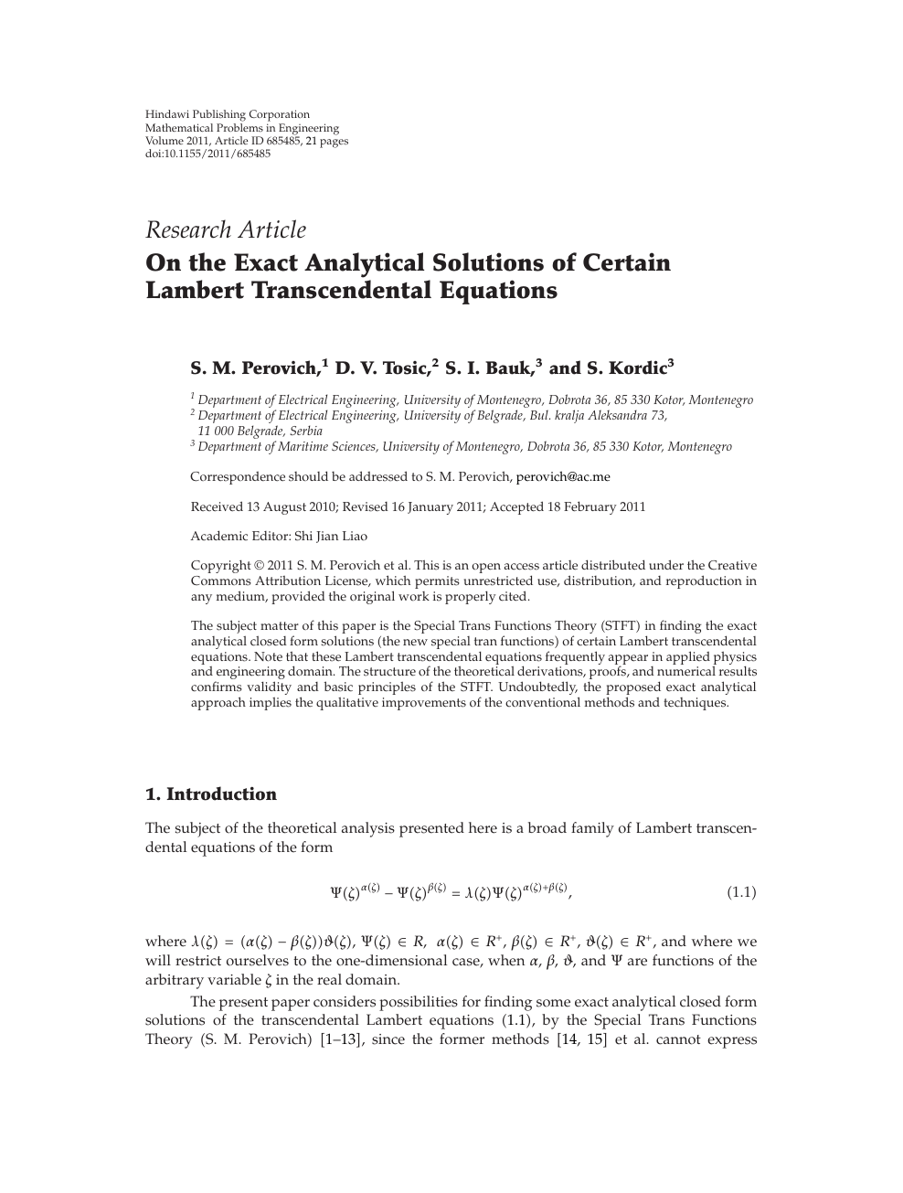 On The Exact Analytical Solutions Of Certain Lambert Transcendental Equations Topic Of Research Paper In Mathematics Download Scholarly Article Pdf And Read For Free On Cyberleninka Open Science Hub