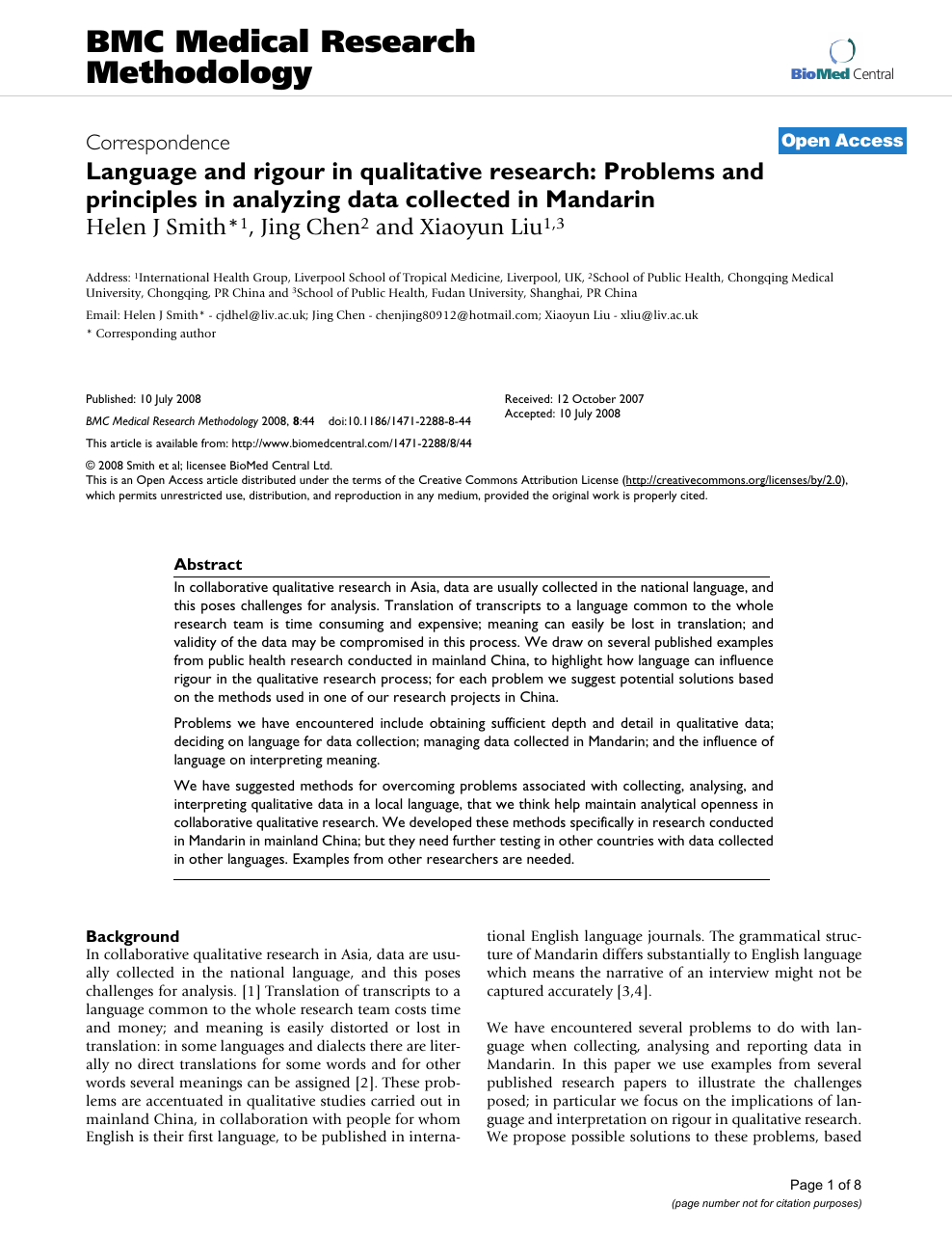 Language And Rigour In Qualitative Research Problems And Principles In Analyzing Data Collected In Mandarin Topic Of Research Paper In Psychology Download Scholarly Article Pdf And Read For Free On Cyberleninka
