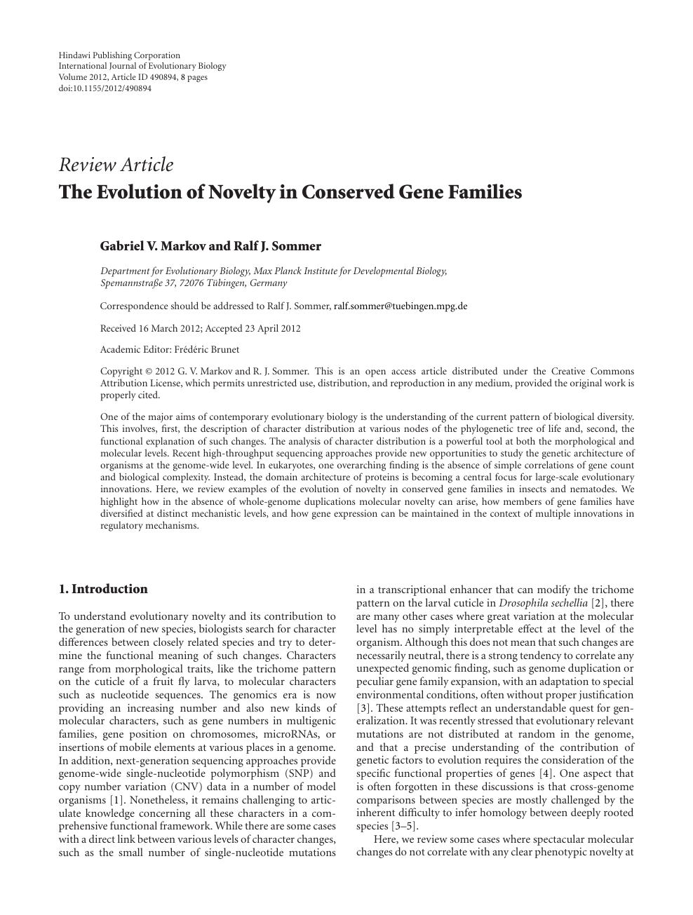 The Evolution Of Novelty In Conserved Gene Families Topic Of Research Paper In Biological Sciences Download Scholarly Article Pdf And Read For Free On Cyberleninka Open Science Hub