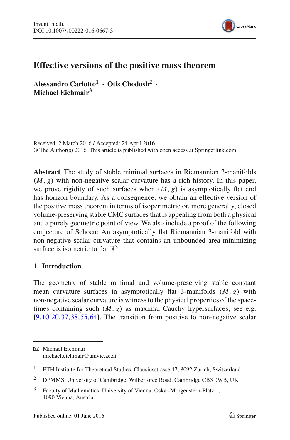 Effective Versions Of The Positive Mass Theorem Topic Of Research Paper In Mathematics Download Scholarly Article Pdf And Read For Free On Cyberleninka Open Science Hub