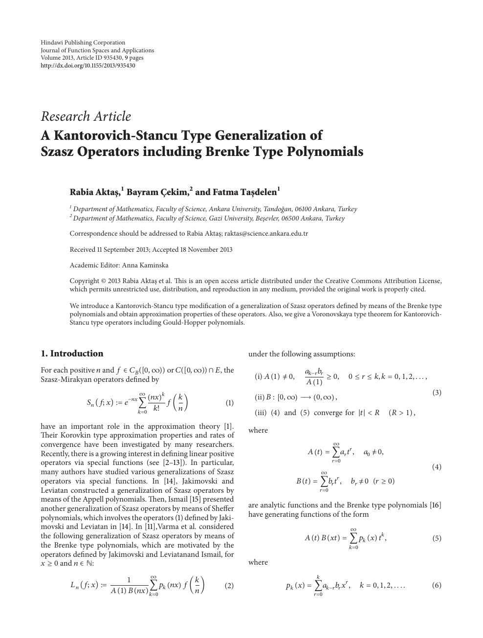 A Kantorovich Stancu Type Generalization Of Szasz Operators Including Brenke Type Polynomials Topic Of Research Paper In Mathematics Download Scholarly Article Pdf And Read For Free On Cyberleninka Open Science Hub