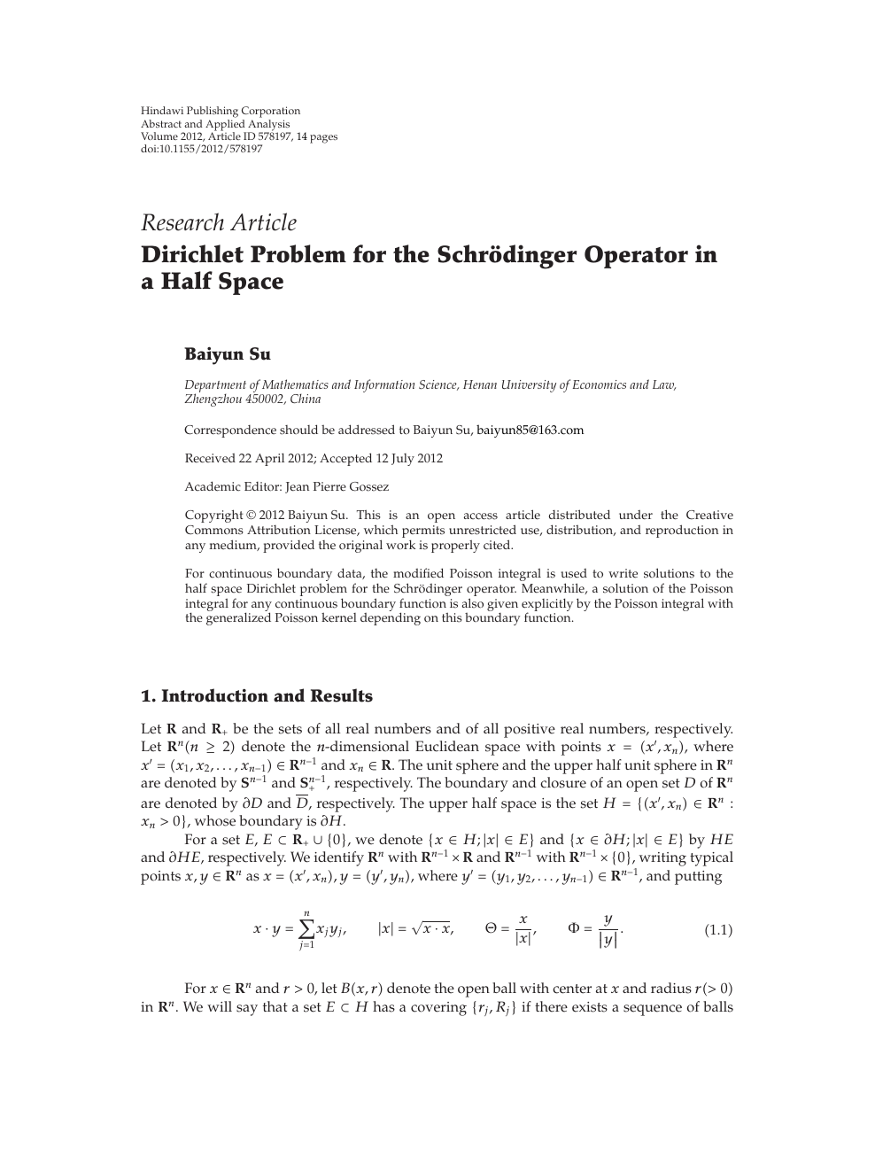 Dirichlet Problem For The Schrodinger Operator In A Half Space Topic Of Research Paper In Mathematics Download Scholarly Article Pdf And Read For Free On Cyberleninka Open Science Hub