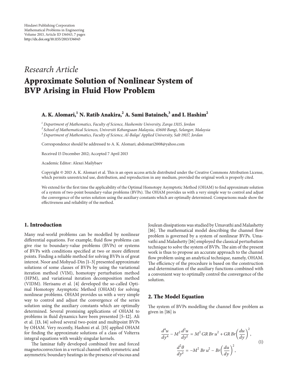 Approximate Solution Of Nonlinear System Of Bvp Arising In Fluid Flow Problem Topic Of Research Paper In Mathematics Download Scholarly Article Pdf And Read For Free On Cyberleninka Open Science Hub
