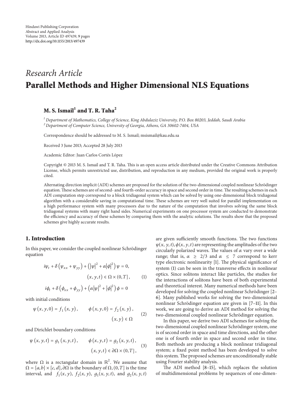 Parallel Methods And Higher Dimensional Nls Equations Topic Of Research Paper In Mathematics Download Scholarly Article Pdf And Read For Free On Cyberleninka Open Science Hub
