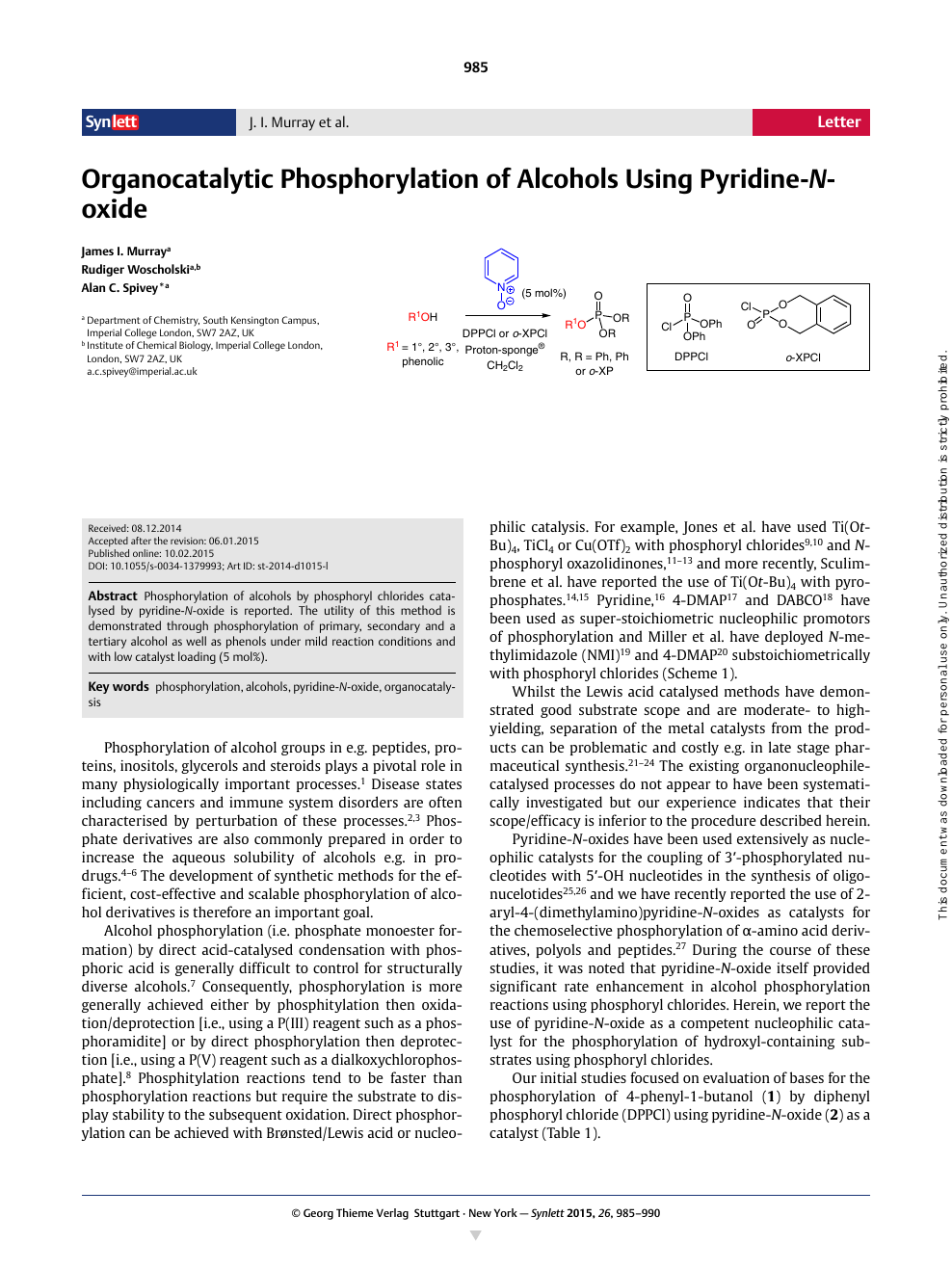 Organocatalytic Phosphorylation Of Alcohols Using Pyridine N Oxide Topic Of Research Paper In Chemical Sciences Download Scholarly Article Pdf And Read For Free On Cyberleninka Open Science Hub