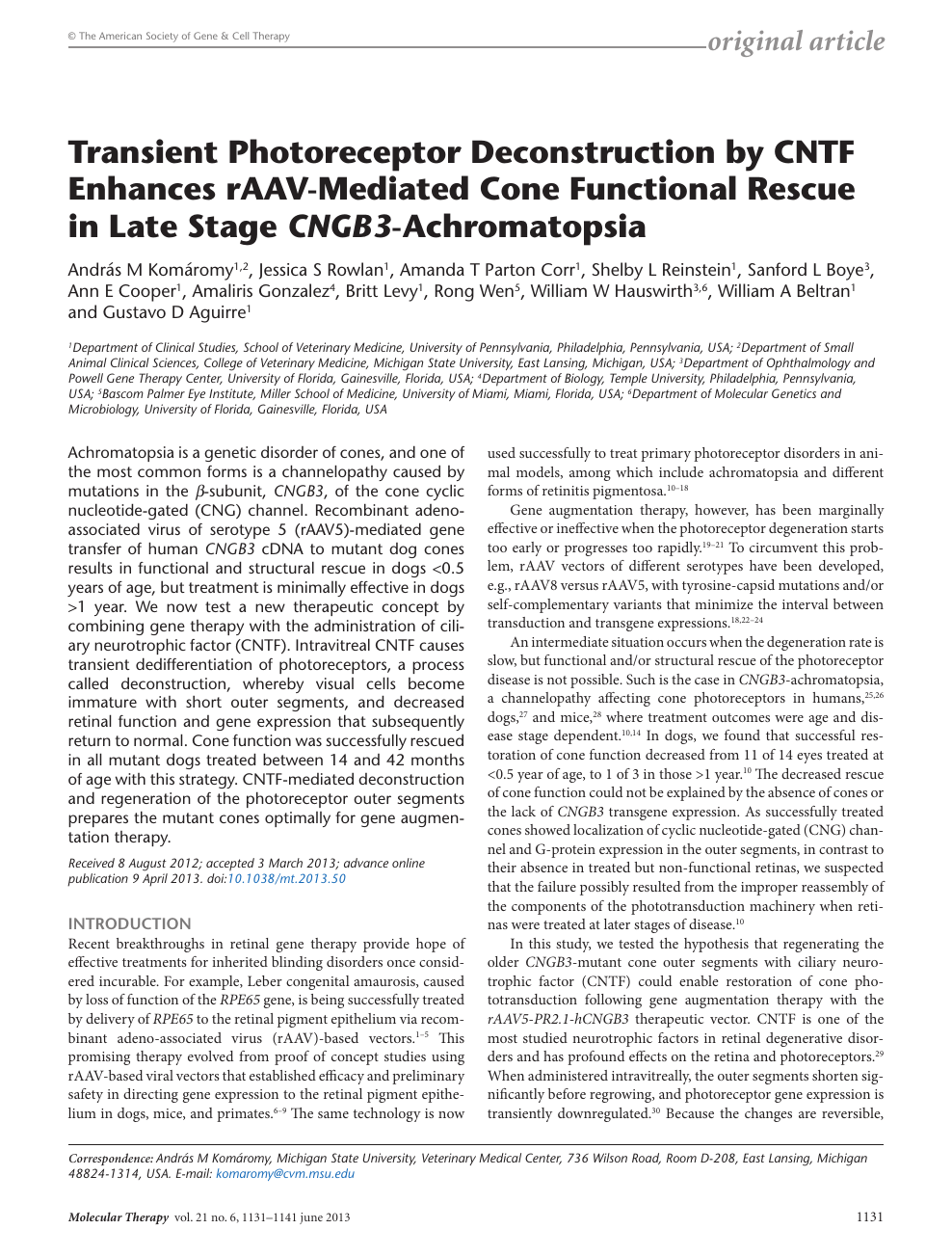Transient Photoreceptor Deconstruction By Cntf Enhances Raav Mediated Cone Functional Rescue In Late Stage Cngb3 Achromatopsia Topic Of Research Paper In Biological Sciences Download Scholarly Article Pdf And Read For Free On Cyberleninka