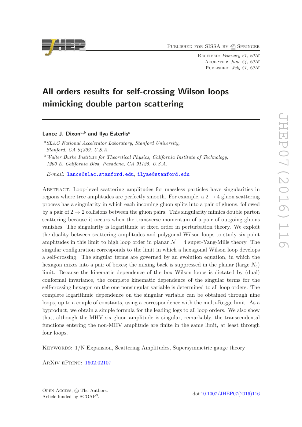 All Orders Results For Self Crossing Wilson Loops Mimicking Double Parton Scattering Topic Of Research Paper In Physical Sciences Download Scholarly Article Pdf And Read For Free On Cyberleninka Open Science Hub