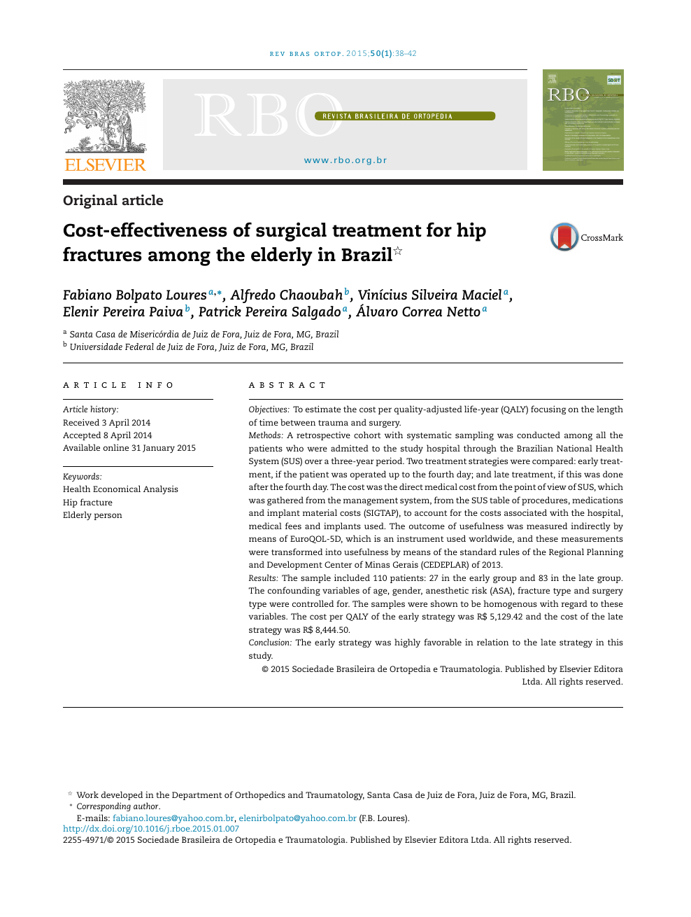Cost Effectiveness Of Surgical Treatment For Hip Fractures Among The Elderly In Brazil Topic Of Research Paper In Economics And Business Download Scholarly Article Pdf And Read For Free On Cyberleninka Open