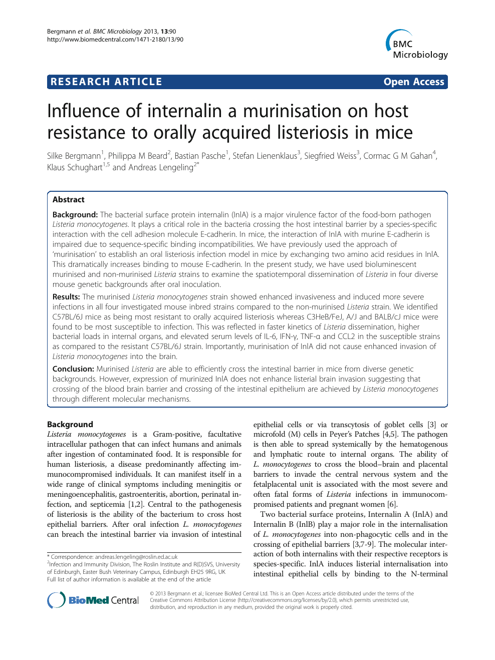 Wonderful internalin Influence Of Internalin A Murinisation On Host Resistance To Orally Acquired Listeriosis In Mice Topic Research Paper Biological Sciences Download Scholarly Article Pdf And Read For Free Cyberleninka