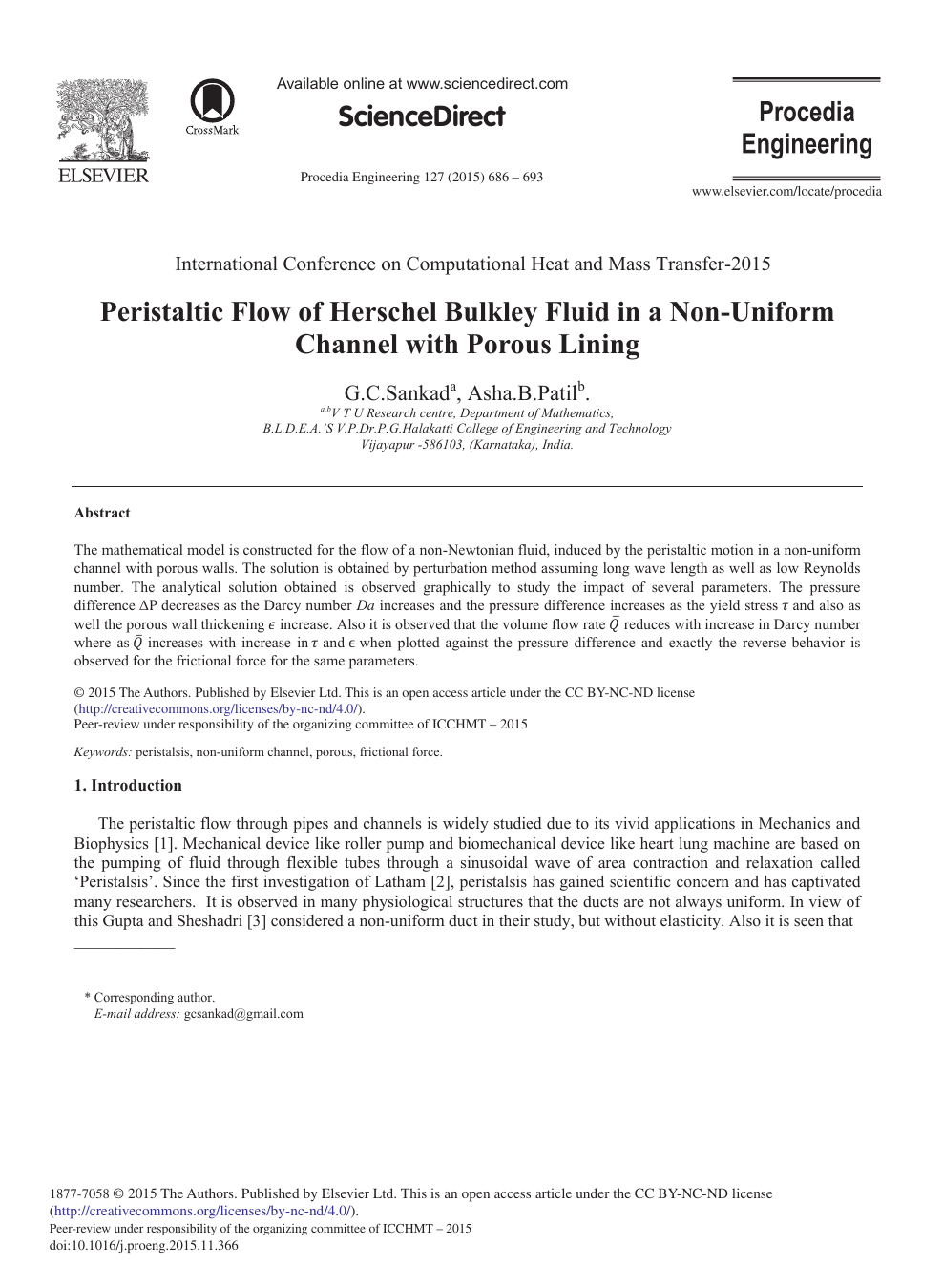 Peristaltic Flow Of Herschel Bulkley Fluid In A Non Uniform Channel With Porous Lining Topic Of Research Paper In Materials Engineering Download Scholarly Article Pdf And Read For Free On Cyberleninka Open