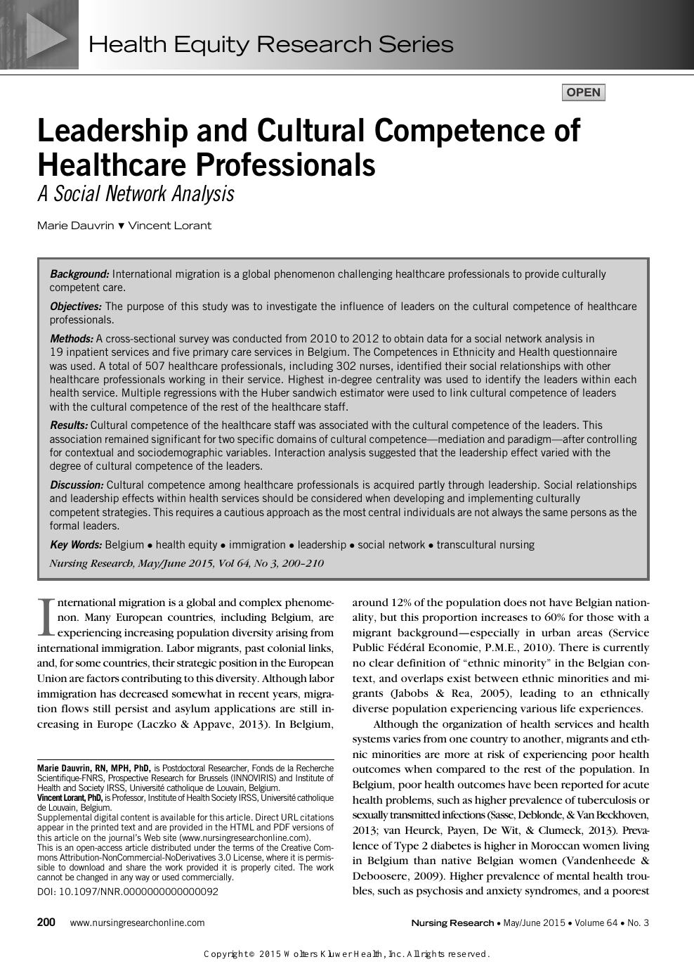 Personality of Belgian physicians in a clinical leadership program, BMC  Health Services Research