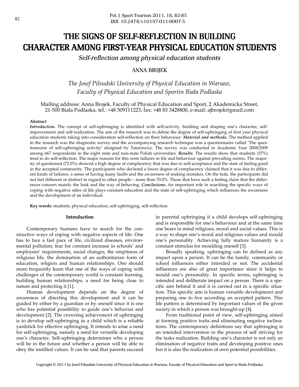 The Signs Of Self Reflection In Building Character Among First Year Physical Education Students Topic Of Research Paper In Economics And Business Download Scholarly Article Pdf And Read For Free On Cyberleninka Open